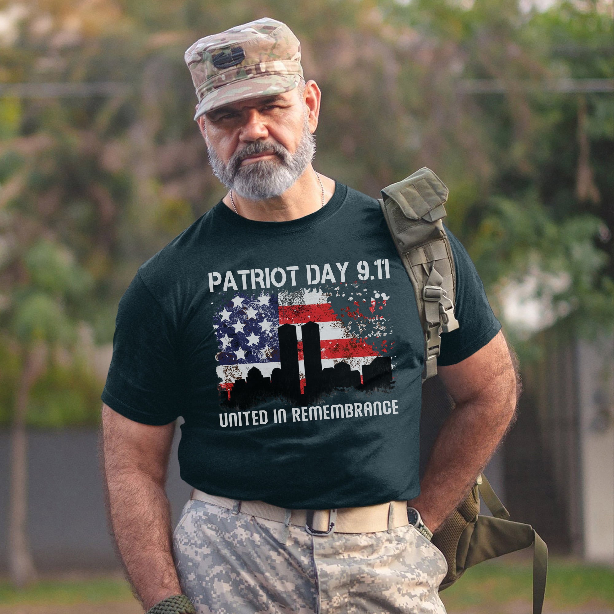 Patriot Day 9/11 United in Remembrance US Military Veteran Patriotic Honor Tribute T-Shirt