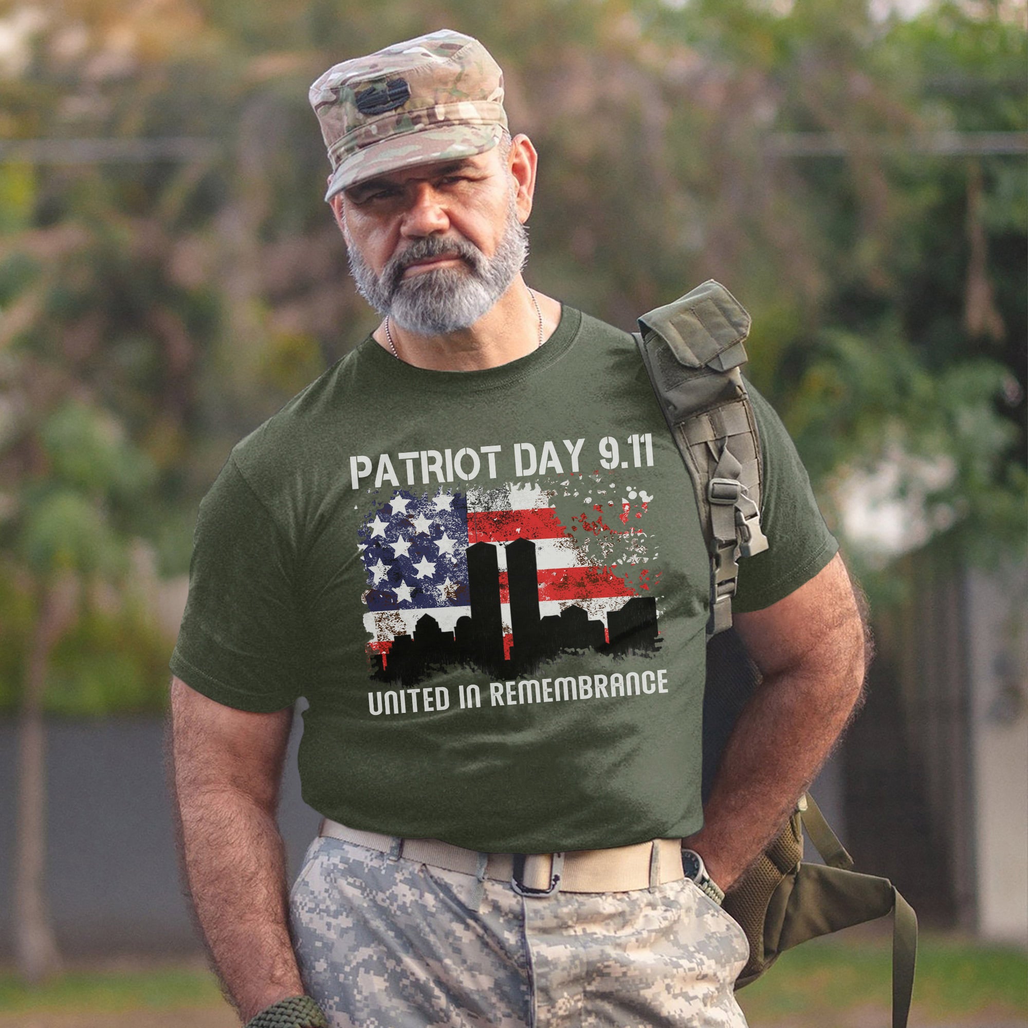 Patriot Day 9/11 United in Remembrance US Military Veteran Patriotic Honor Tribute T-Shirt
