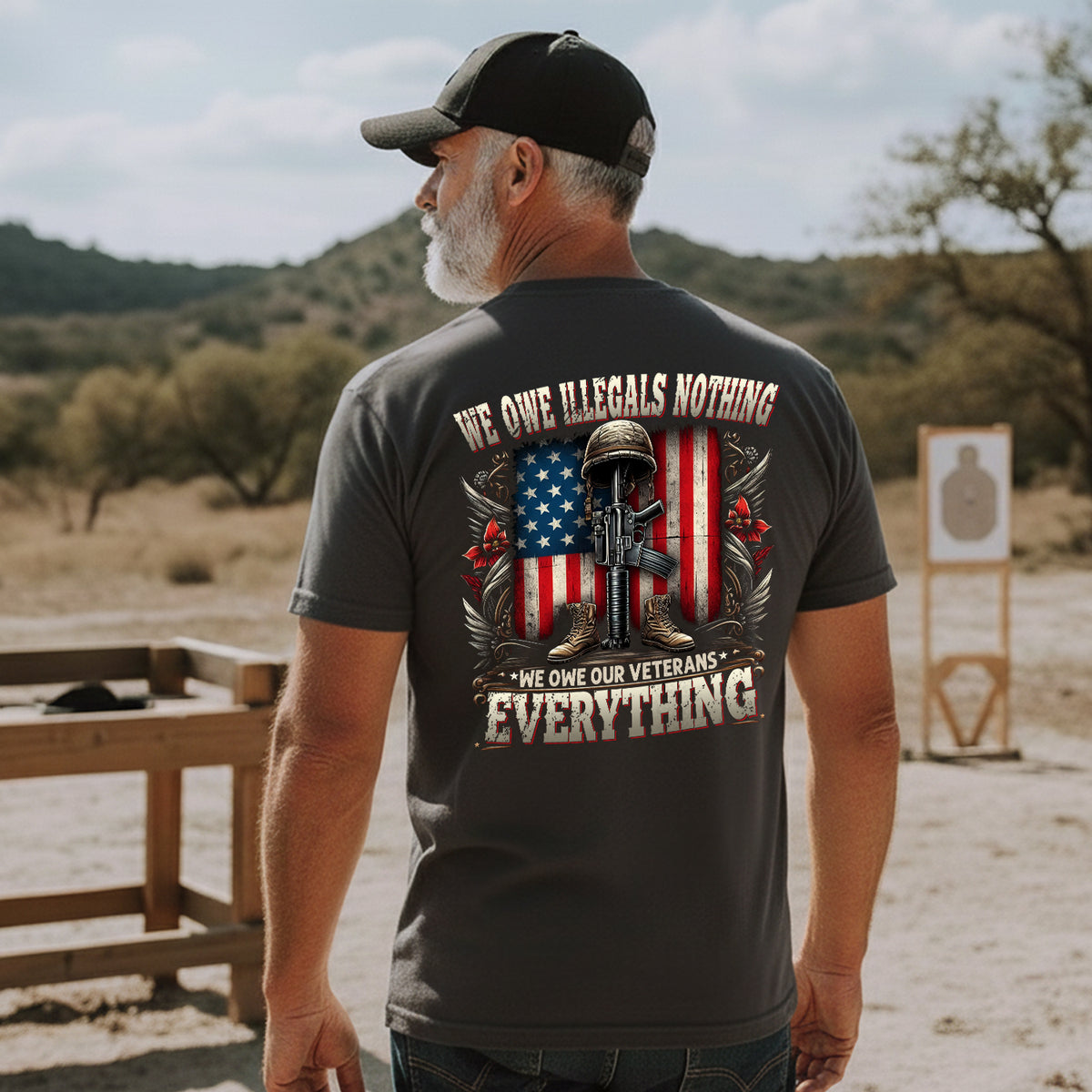 We Owe Illegals Nothing We Owe Our Veterans Everything T-Shirt