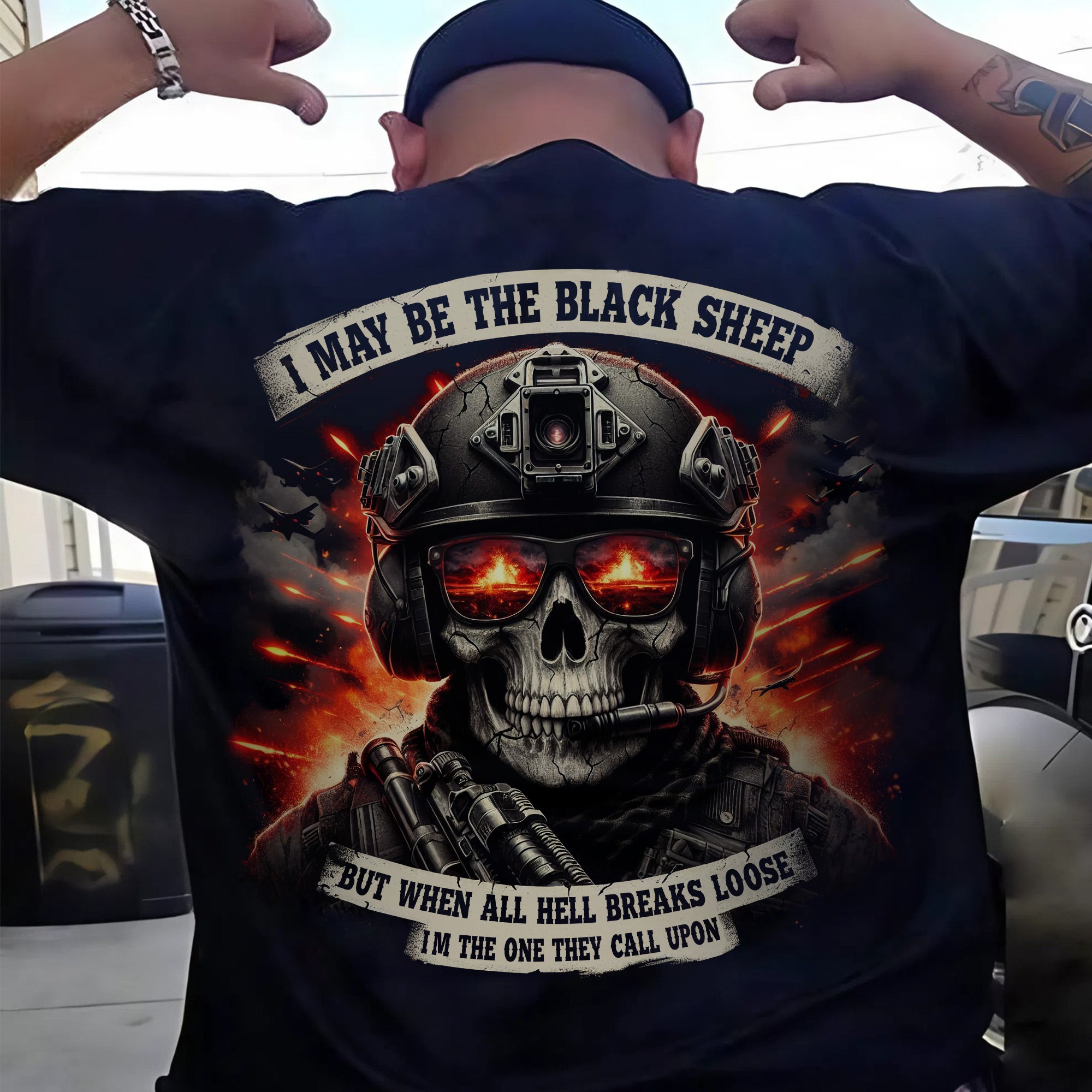 I May Be the Black Sheep but When All Hell Breaks Loose I’m the One They Call Upon Veteran T-Shirt