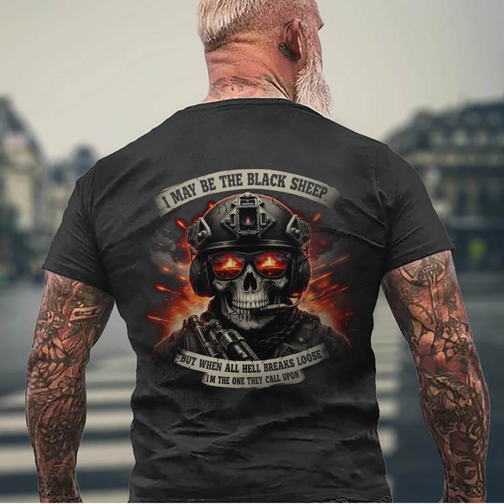 I May Be the Black Sheep but When All Hell Breaks Loose I’m the One They Call Upon Veteran T-Shirt