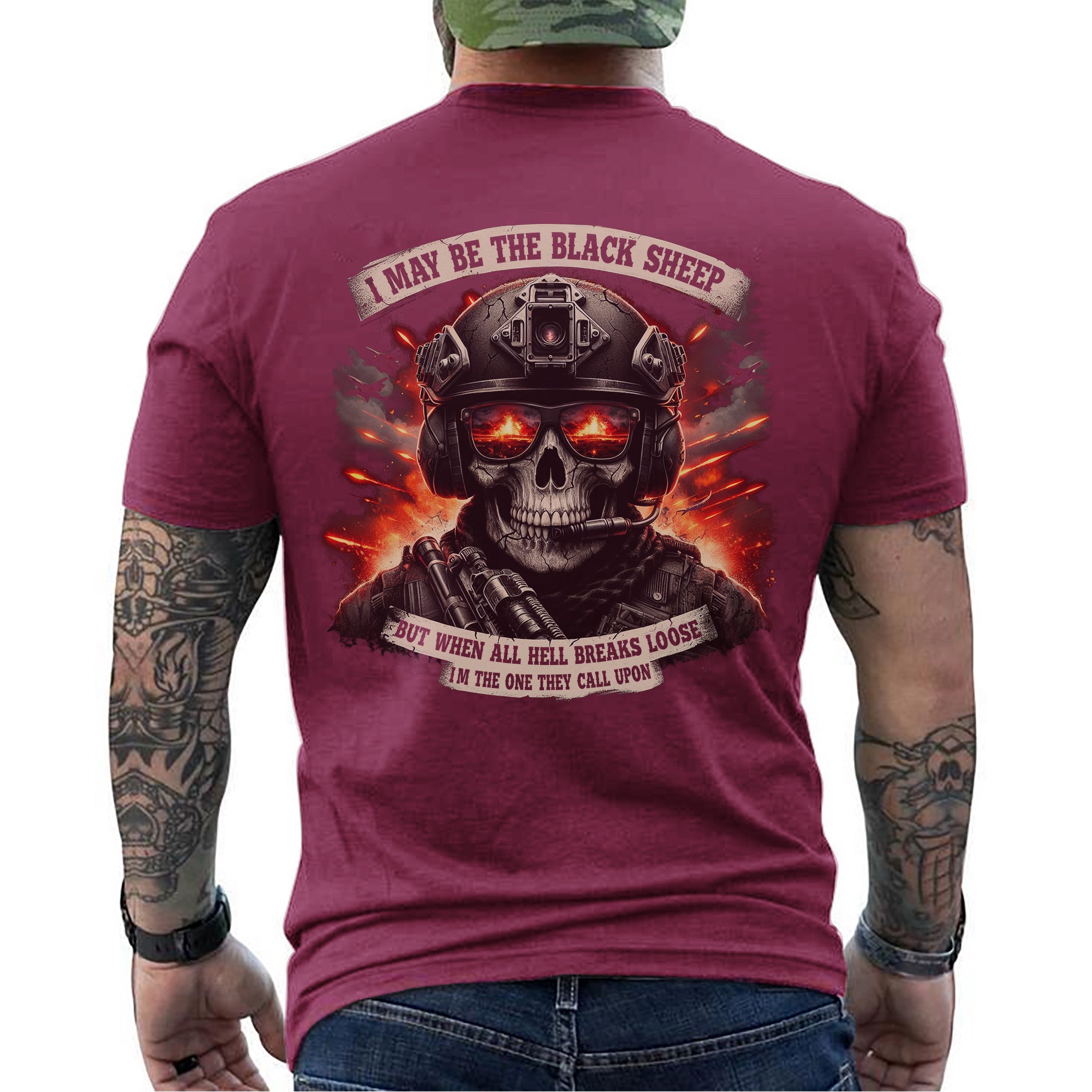 I May Be the Black Sheep but When All Hell Breaks Loose I’m the One They Call Upon Veteran T-Shirt