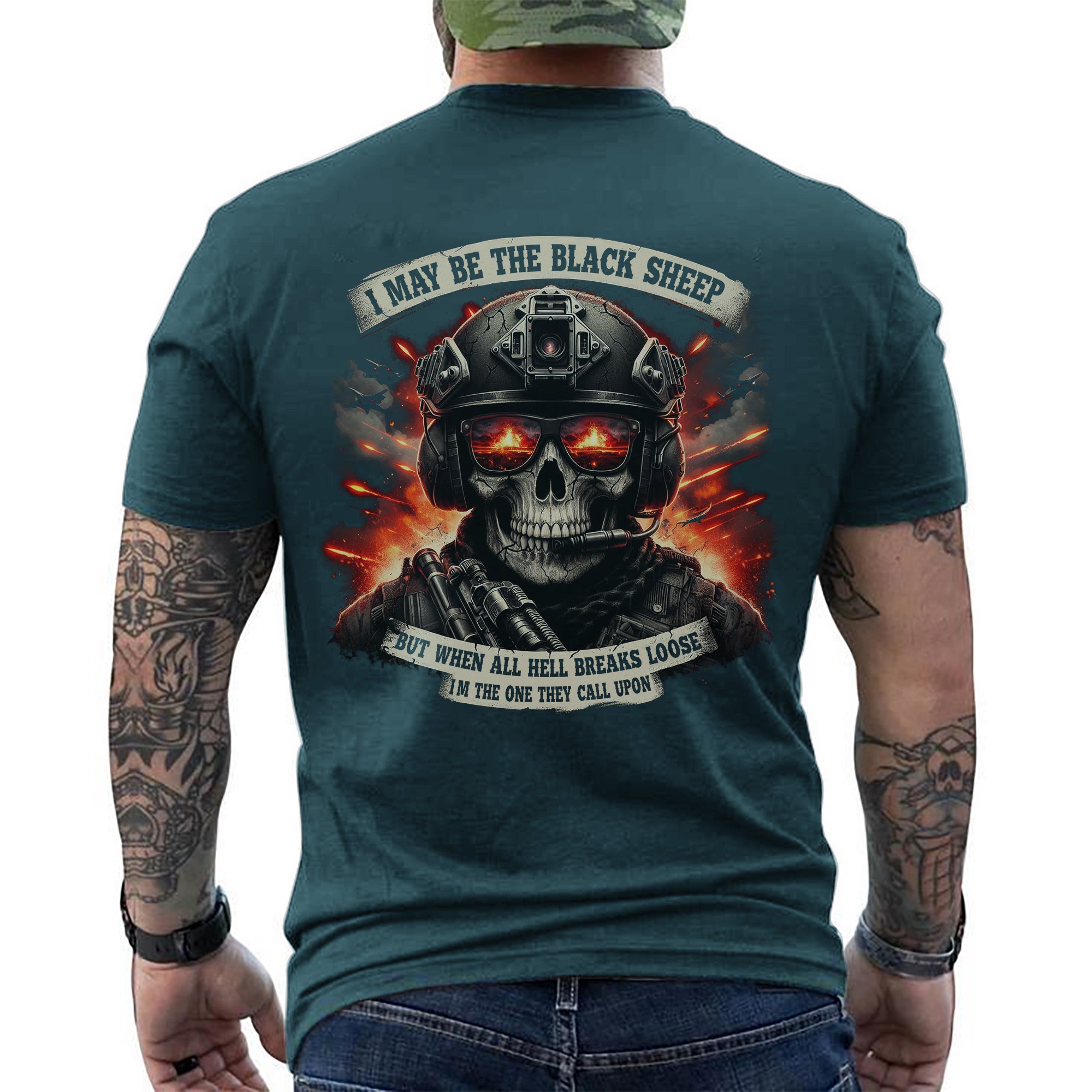 I May Be the Black Sheep but When All Hell Breaks Loose I’m the One They Call Upon Veteran T-Shirt