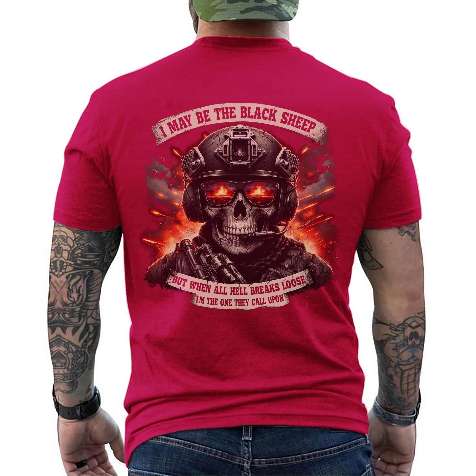 I May Be the Black Sheep but When All Hell Breaks Loose I’m the One They Call Upon Veteran T-Shirt