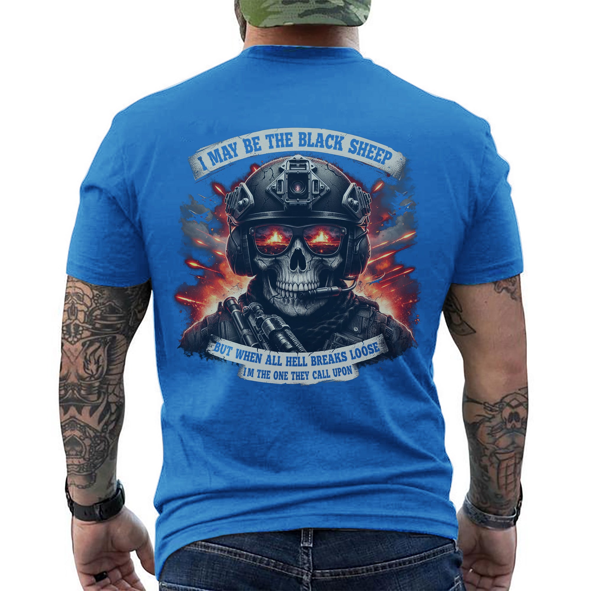I May Be the Black Sheep but When All Hell Breaks Loose I’m the One They Call Upon Veteran T-Shirt