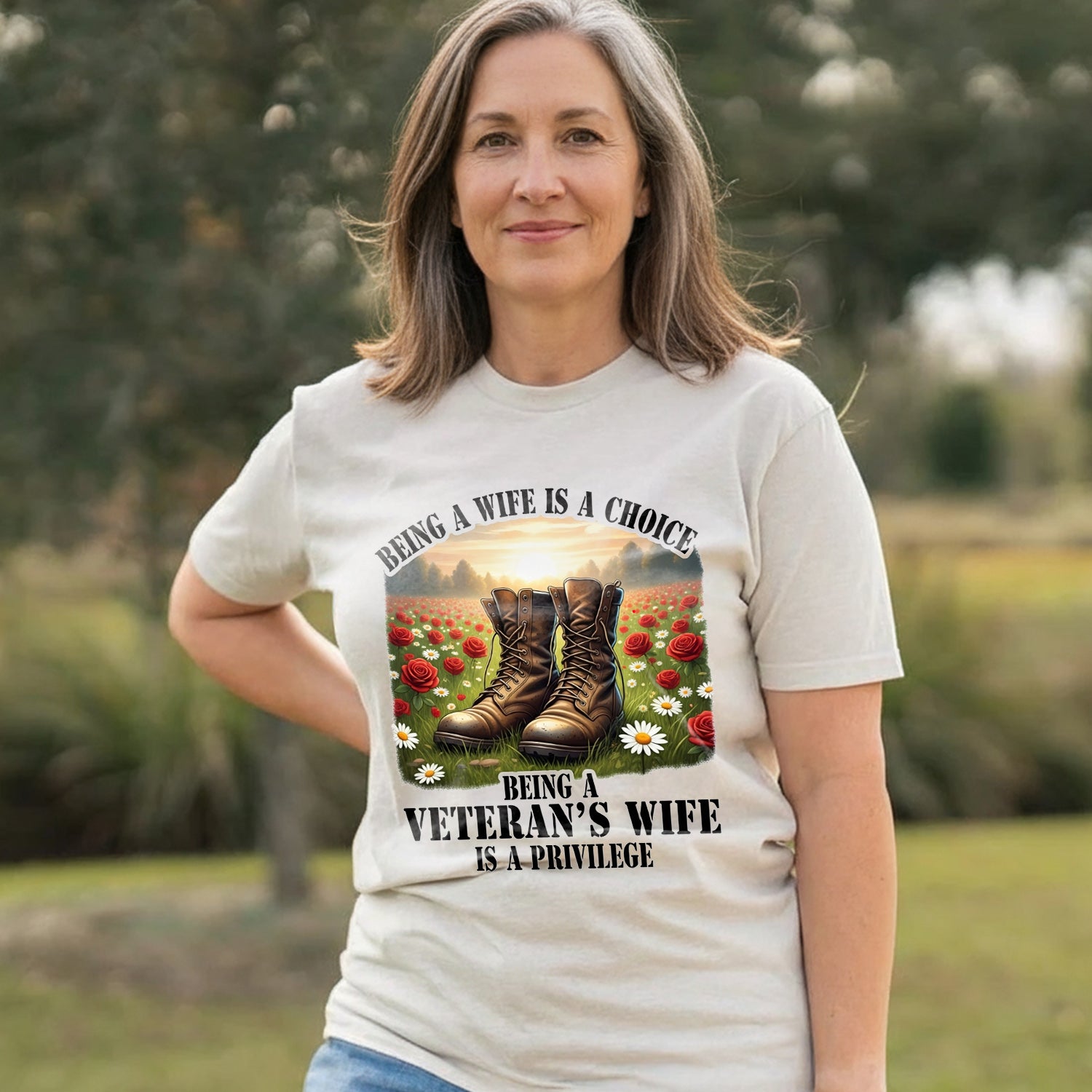 Being a Wife Is a Choice Being a Veteran’s T-Shirt Secondary image