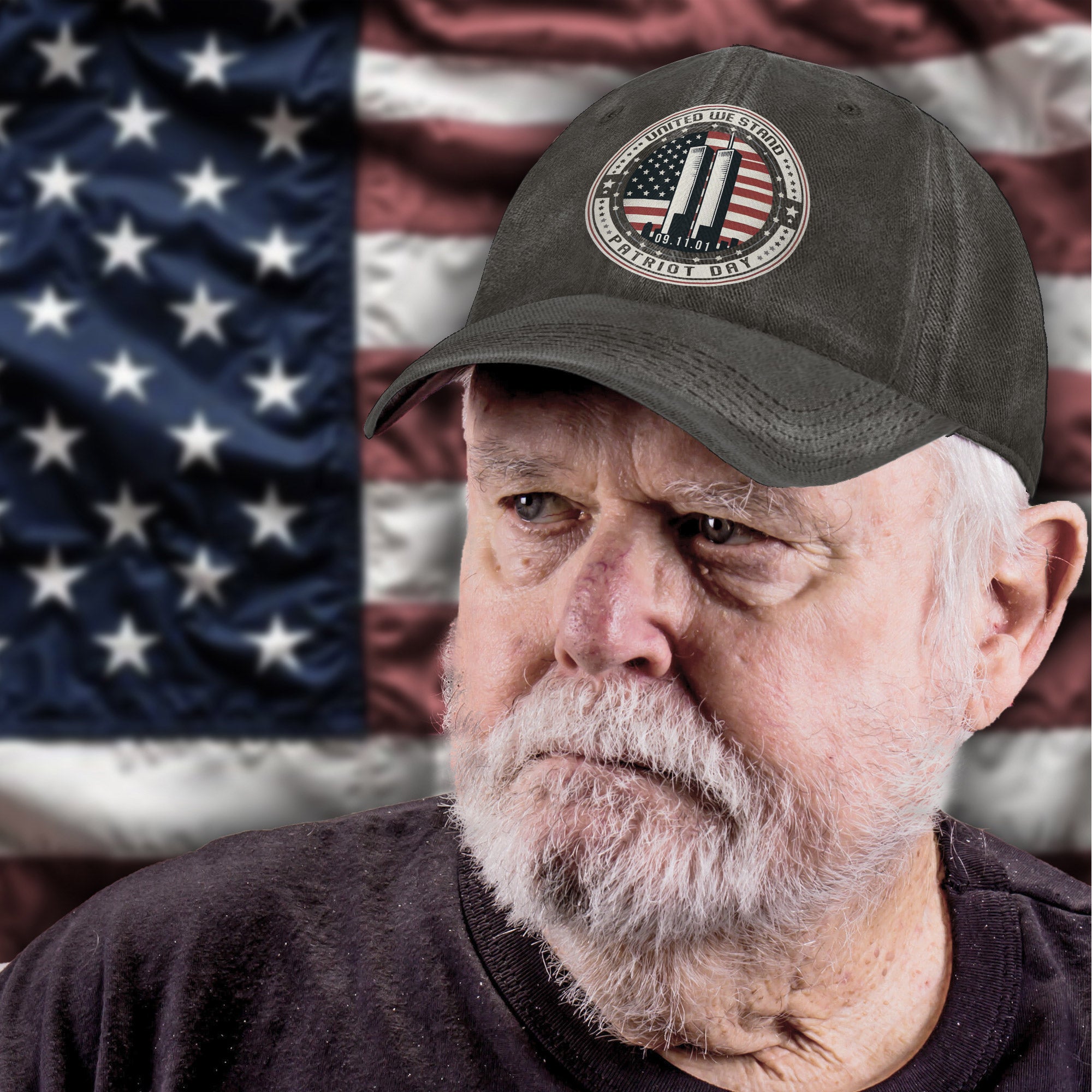 United We Stand Patriot Day Proud US Military Veteran American Freedom Baseball Cap