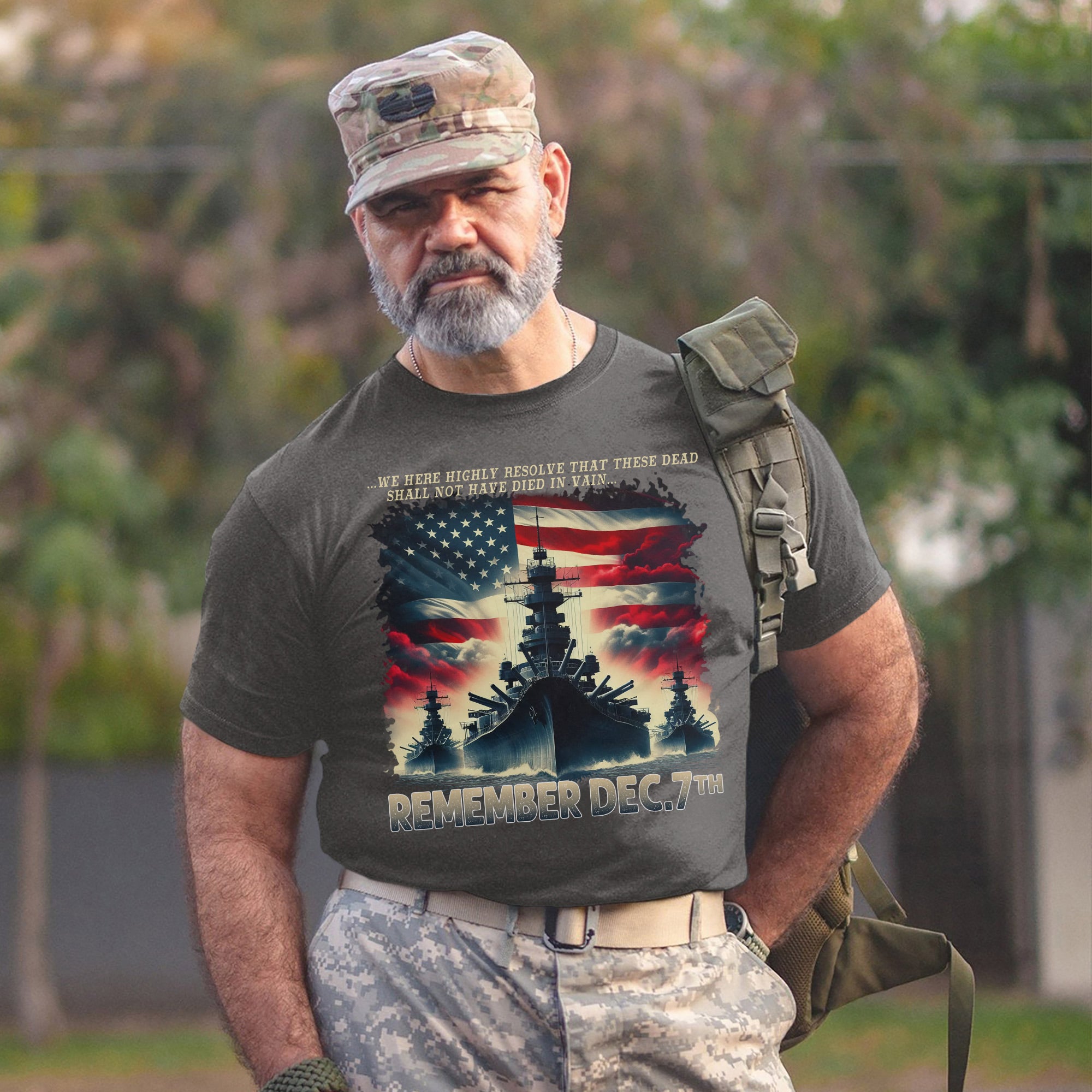 We Here Highly Resolve That These Dead Shall Not Have Died in Vain Remember Dec 7th US Military T-Shirt