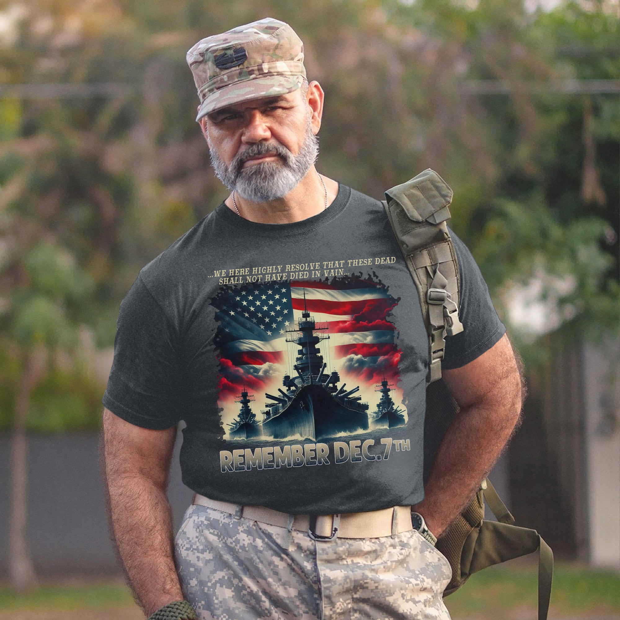 We Here Highly Resolve That These Dead Shall Not Have Died in Vain Remember Dec 7th US Military T-Shirt