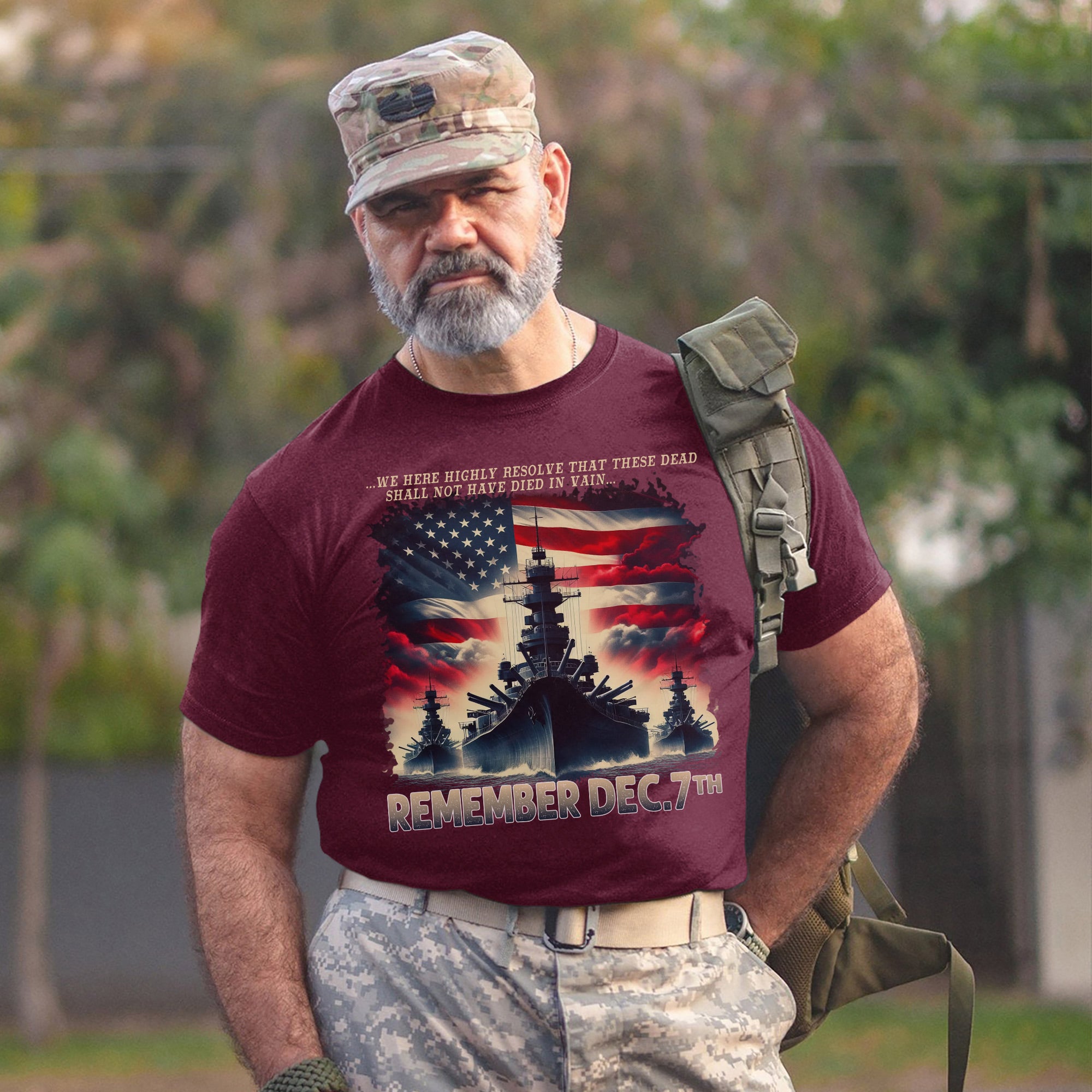 We Here Highly Resolve That These Dead Shall Not Have Died in Vain Remember Dec 7th US Military T-Shirt