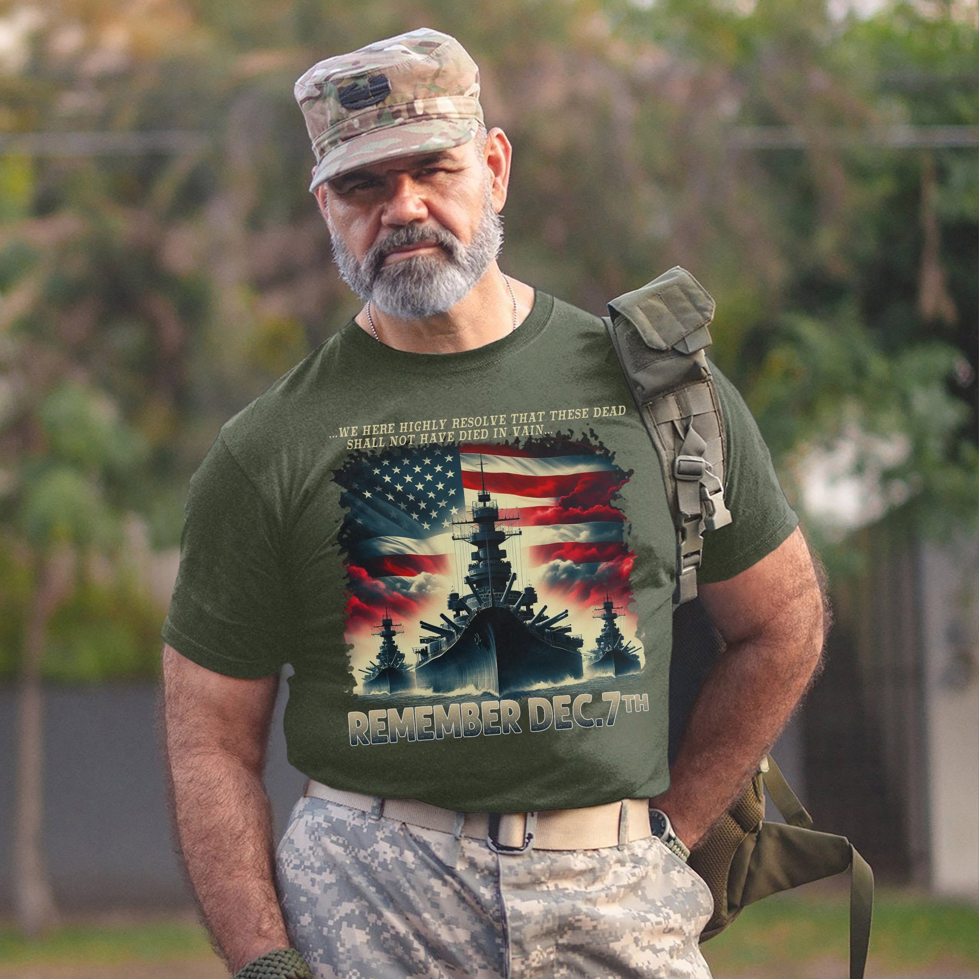 We Here Highly Resolve That These Dead Shall Not Have Died in Vain Remember Dec 7th US Military T-Shirt