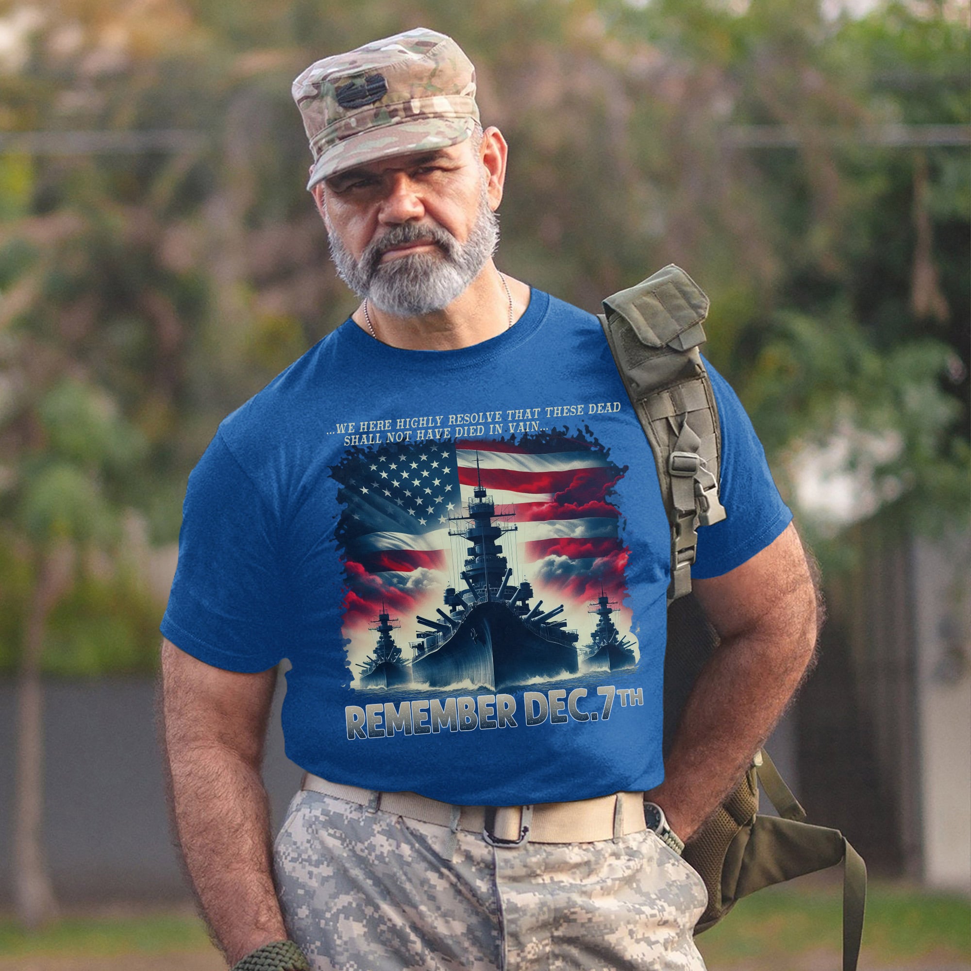 We Here Highly Resolve That These Dead Shall Not Have Died in Vain Remember Dec 7th US Military T-Shirt