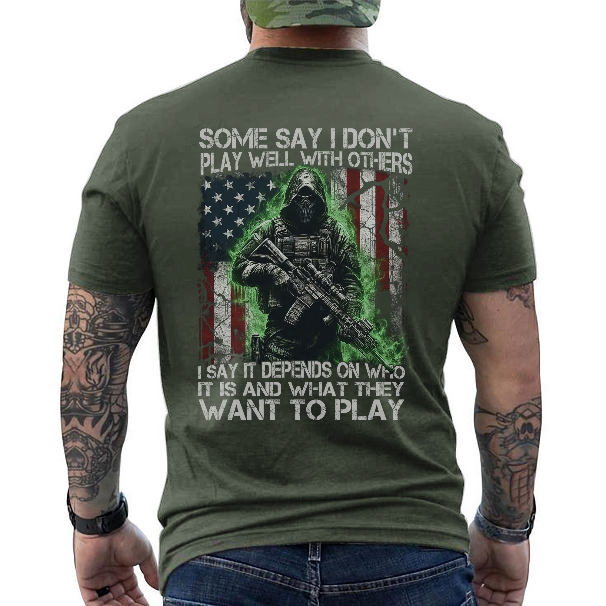 Some Say I Don’t Play Well With Others It Depends on Who It Is and What They Want to Play Veteran T-Shirt