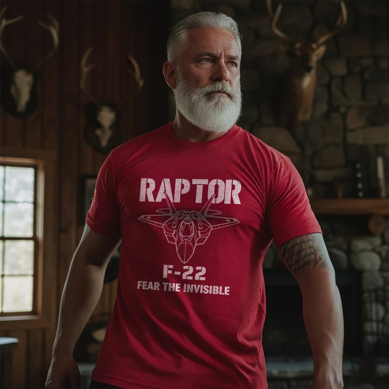 F-22 Raptor Fear the Invisible US Military T-Shirt Secondary image