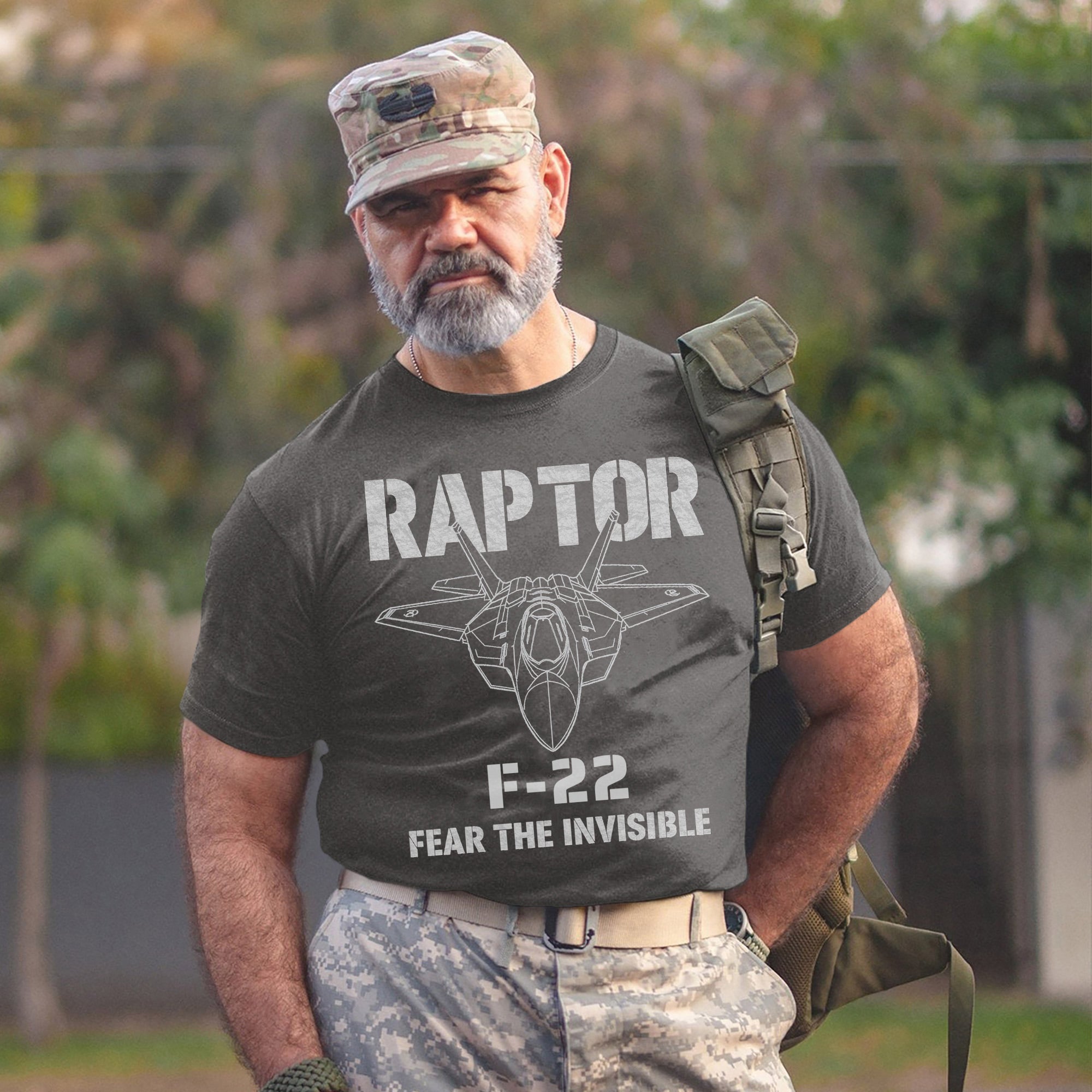 F-22 Raptor Fear the Invisible US Military Veteran Aviation Patriotic Tribute T-Shirt