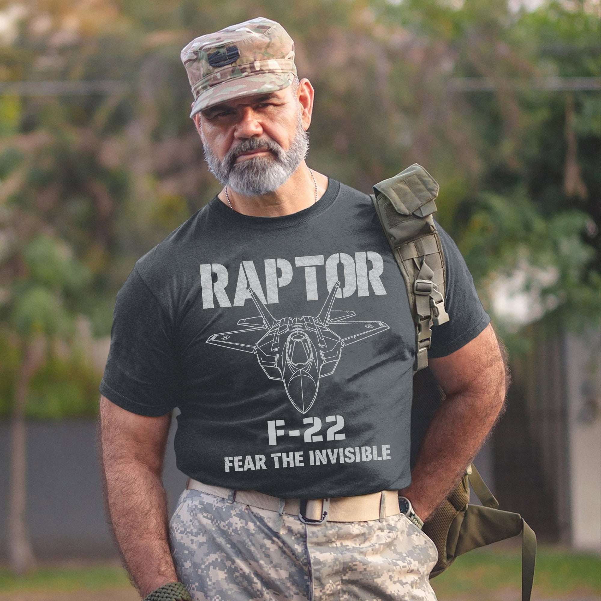 F-22 Raptor Fear the Invisible US Military Veteran Aviation Patriotic Tribute T-Shirt