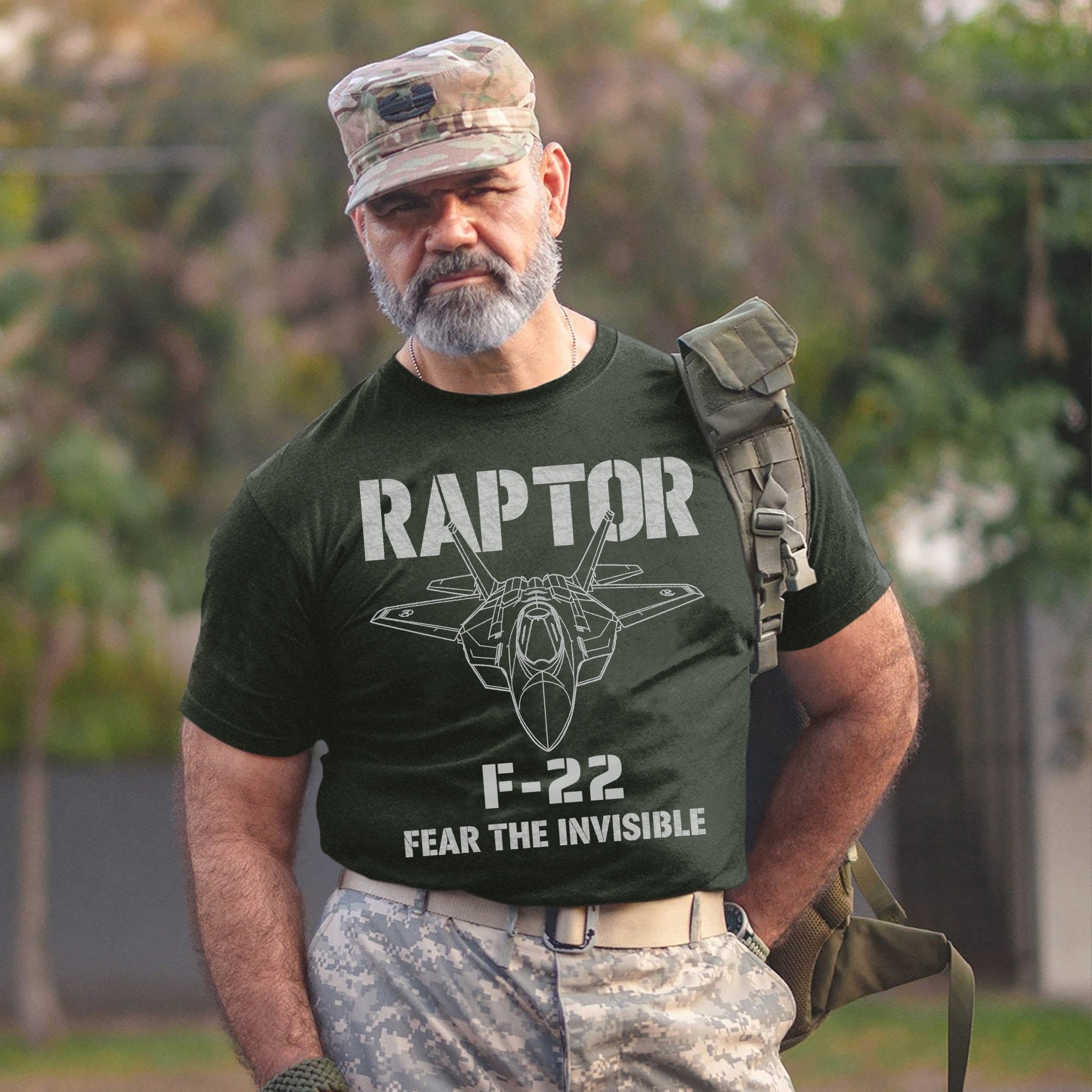 F-22 Raptor Fear the Invisible US Military Veteran Aviation Patriotic Tribute T-Shirt