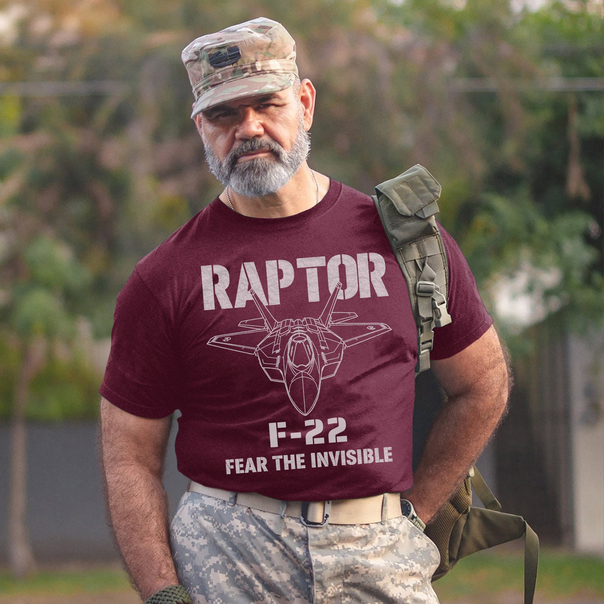 F-22 Raptor Fear the Invisible US Military Veteran Aviation Patriotic Tribute T-Shirt
