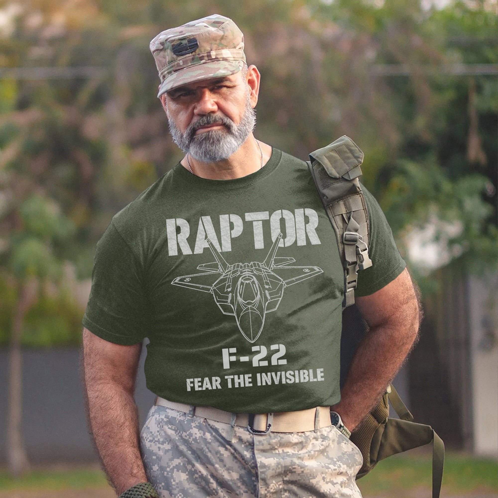 F-22 Raptor Fear the Invisible US Military Veteran Aviation Patriotic Tribute T-Shirt