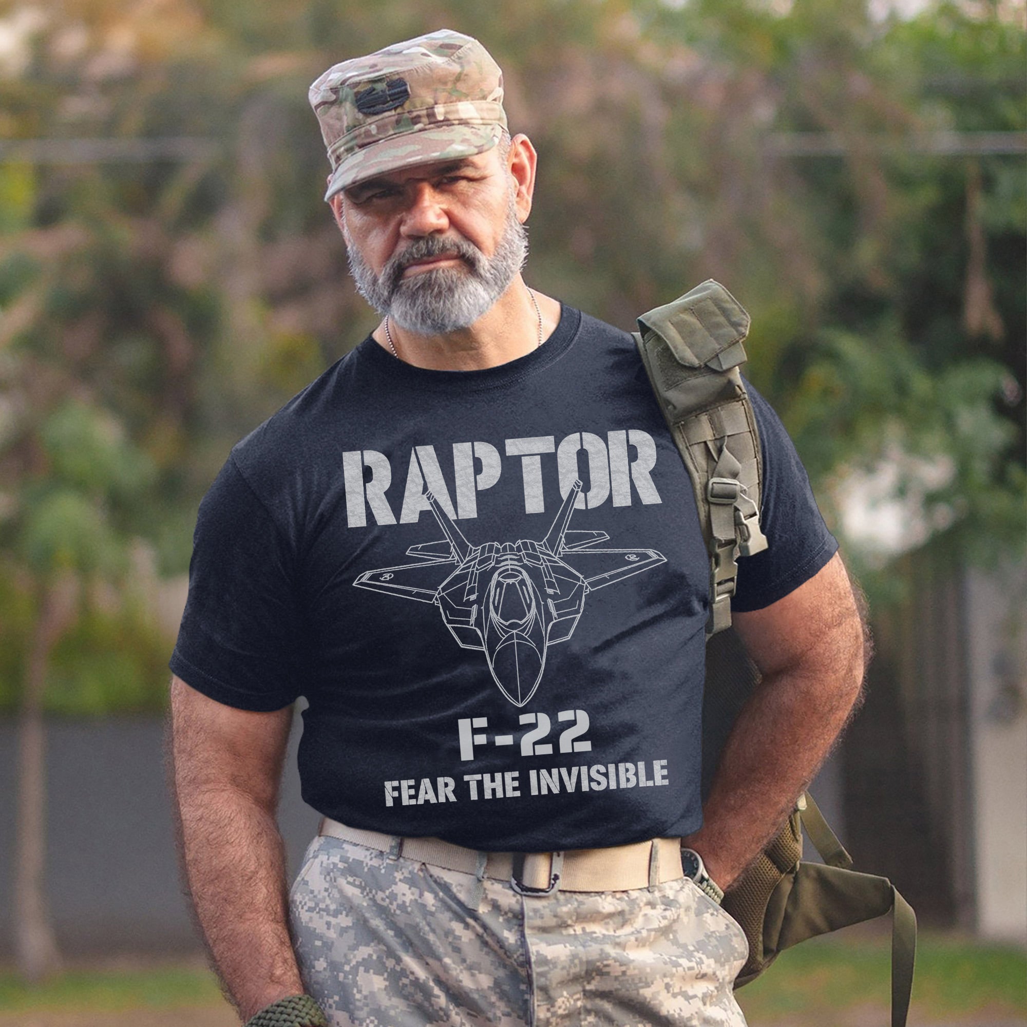 F-22 Raptor Fear the Invisible US Military Veteran Aviation Patriotic Tribute T-Shirt