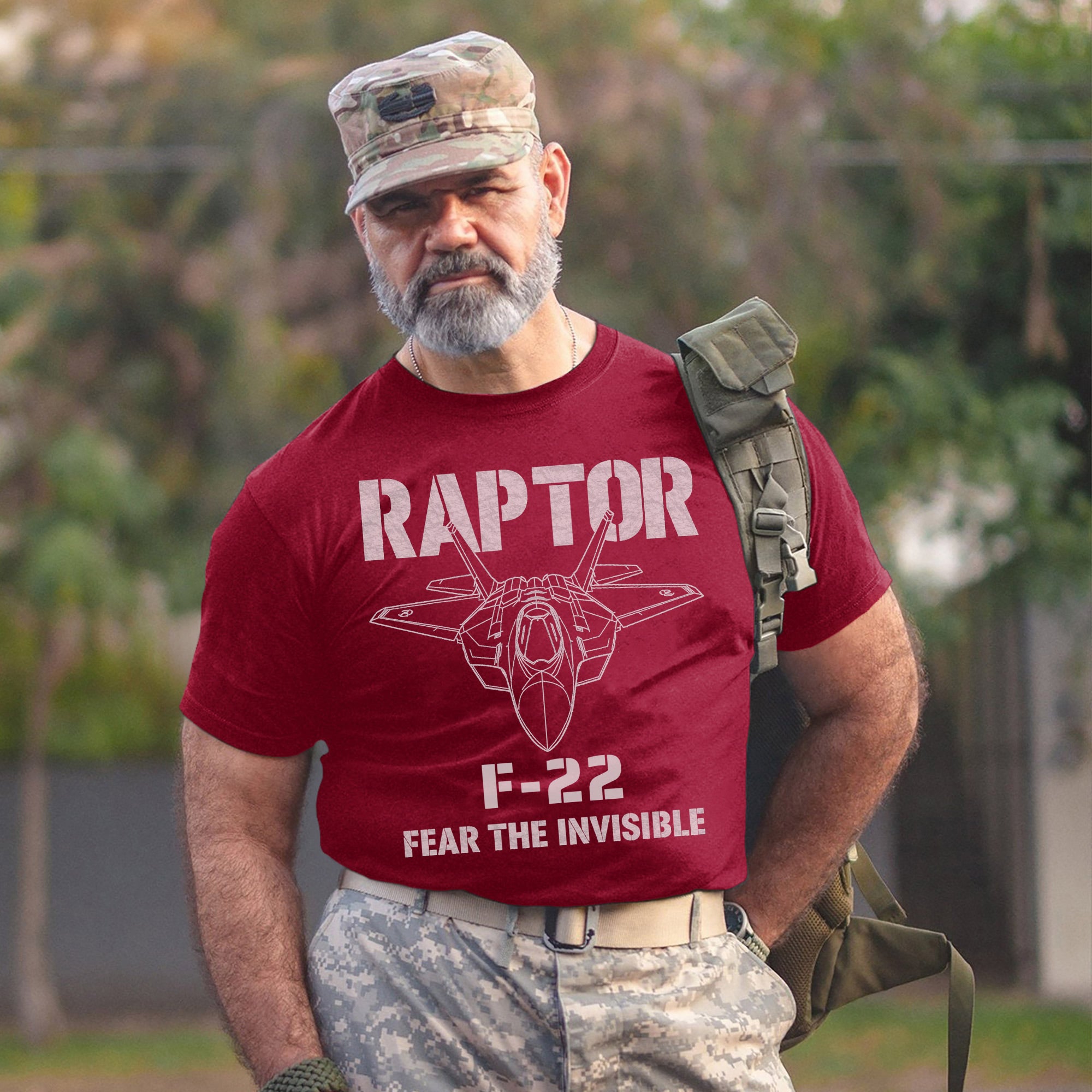 F-22 Raptor Fear the Invisible US Military Veteran Aviation Patriotic Tribute T-Shirt