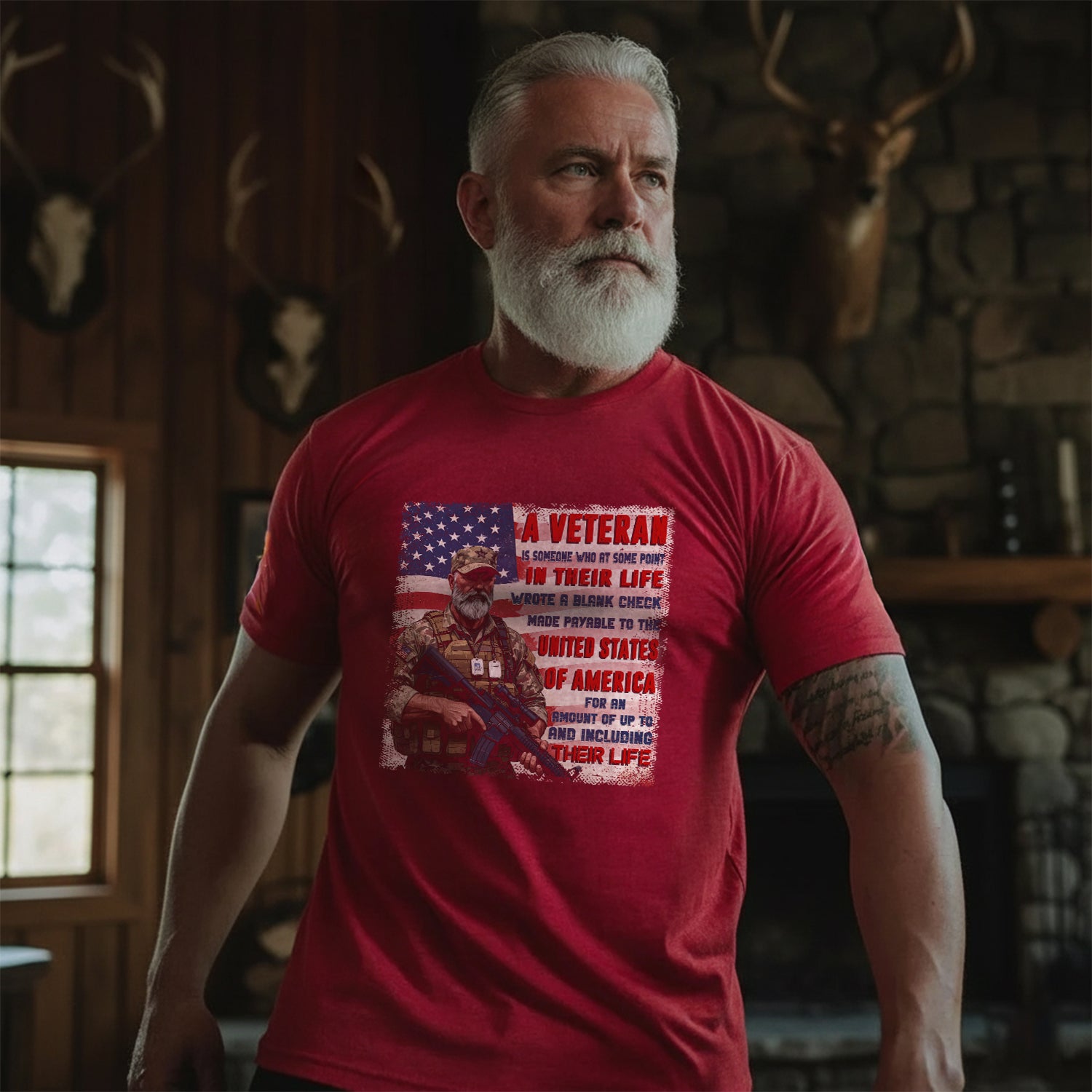 A Veteran Wrote a Blank Check to the United States of America Up To and Including Their Life T-Shirt Secondary image