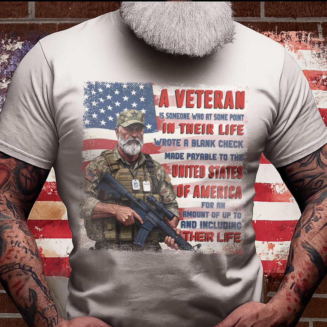 A Veteran Wrote a Blank Check to the United States of America Up To and Including Their Life T-Shirt