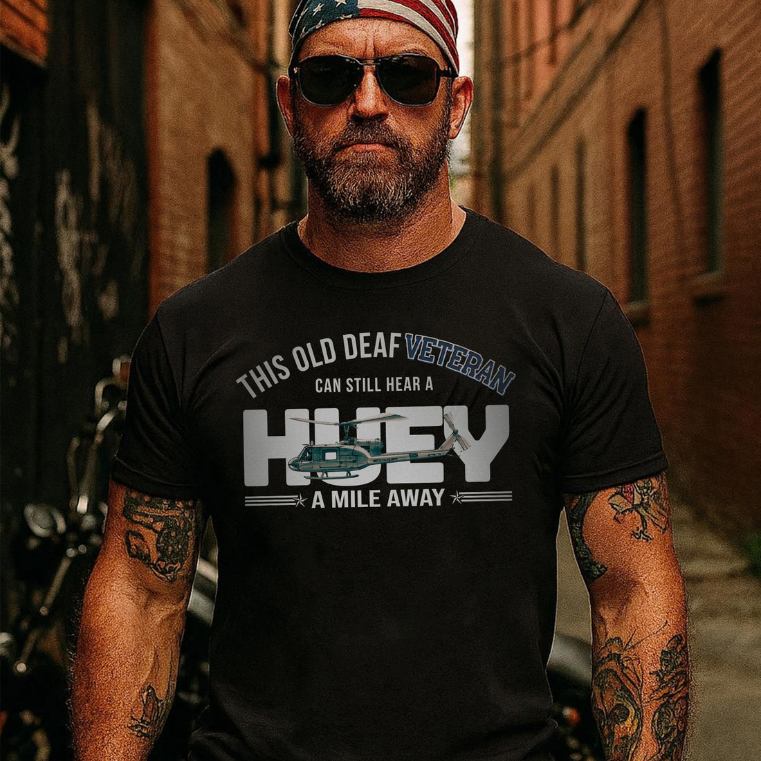This Old Deaf Vet Can Still Hear a Huey a Mile Away US Military Veteran Pride T-Shirt