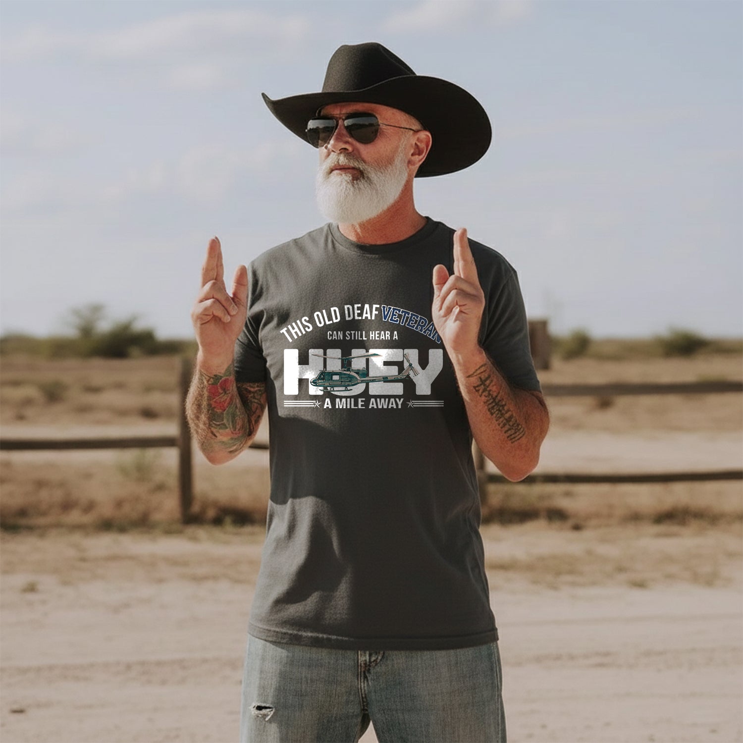 This Old Deaf Vet Can Still Hear a Huey a T-Shirt