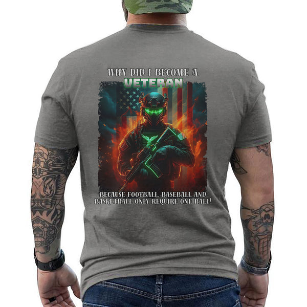 Why Did I Become a Veteran Because Sports T-Shirt