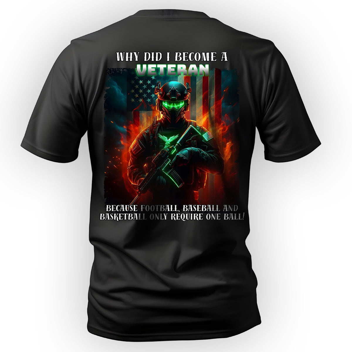 Why Did I Become a Veteran Because Sports T-Shirt Main image