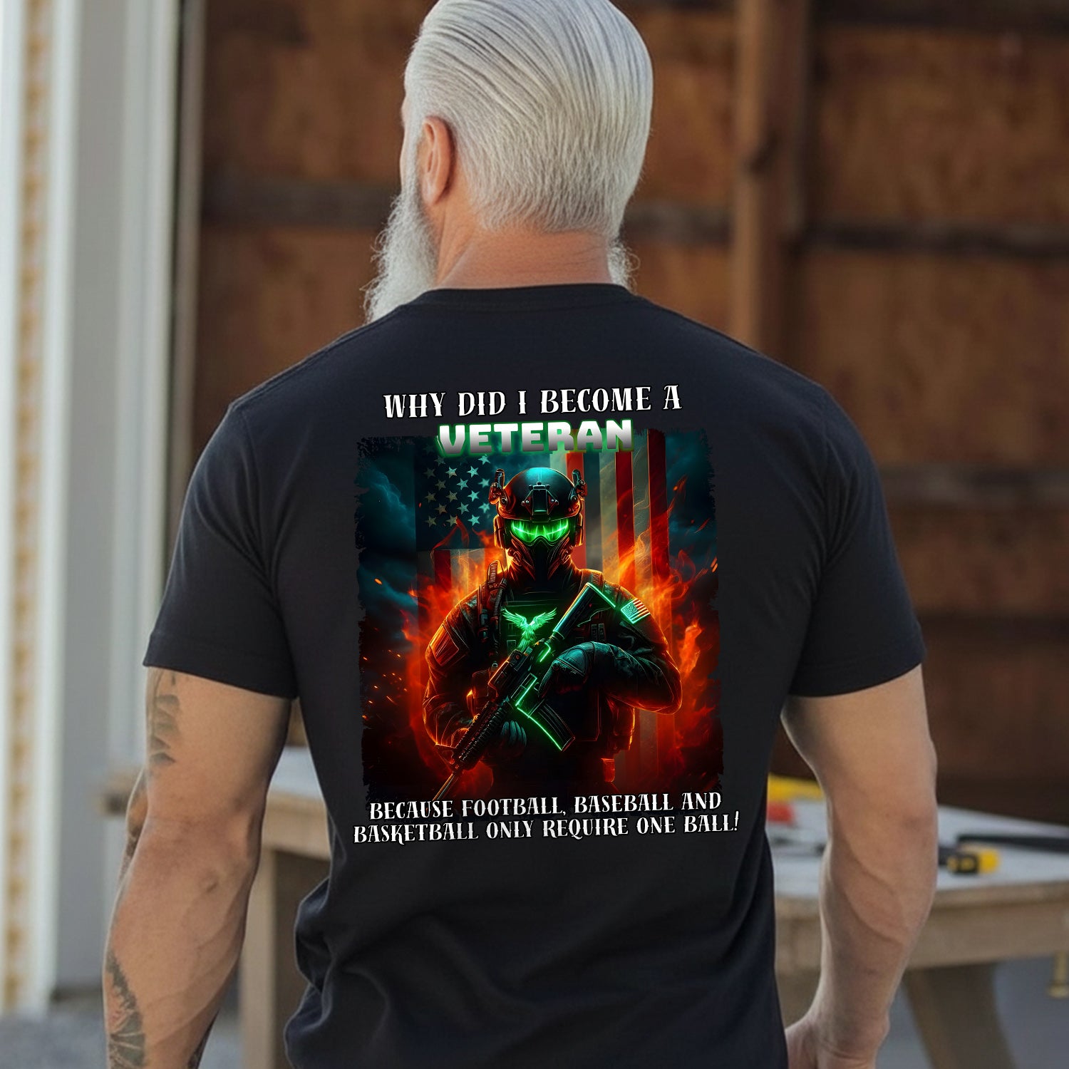 Why Did I Become a Veteran Because Sports T-Shirt Secondary image