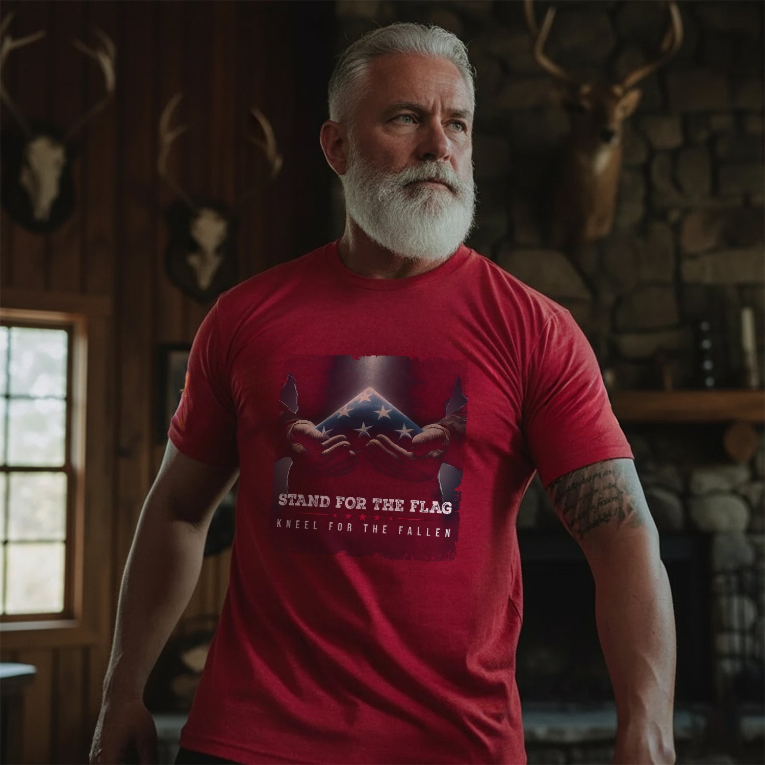 Stand for the Flag Kneel for the Fallen T-Shirt Secondary image