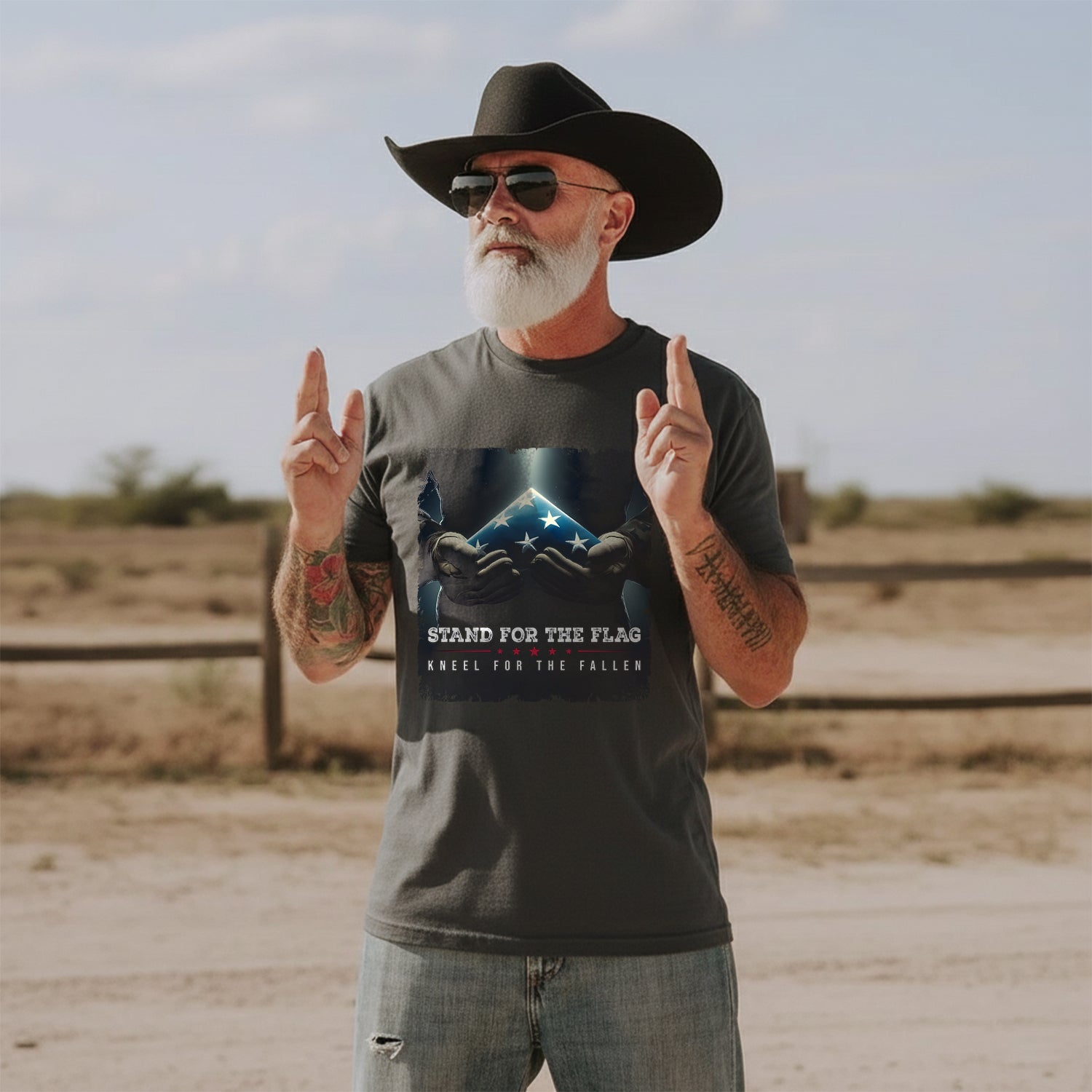 Stand for the Flag Kneel for the Fallen T-Shirt