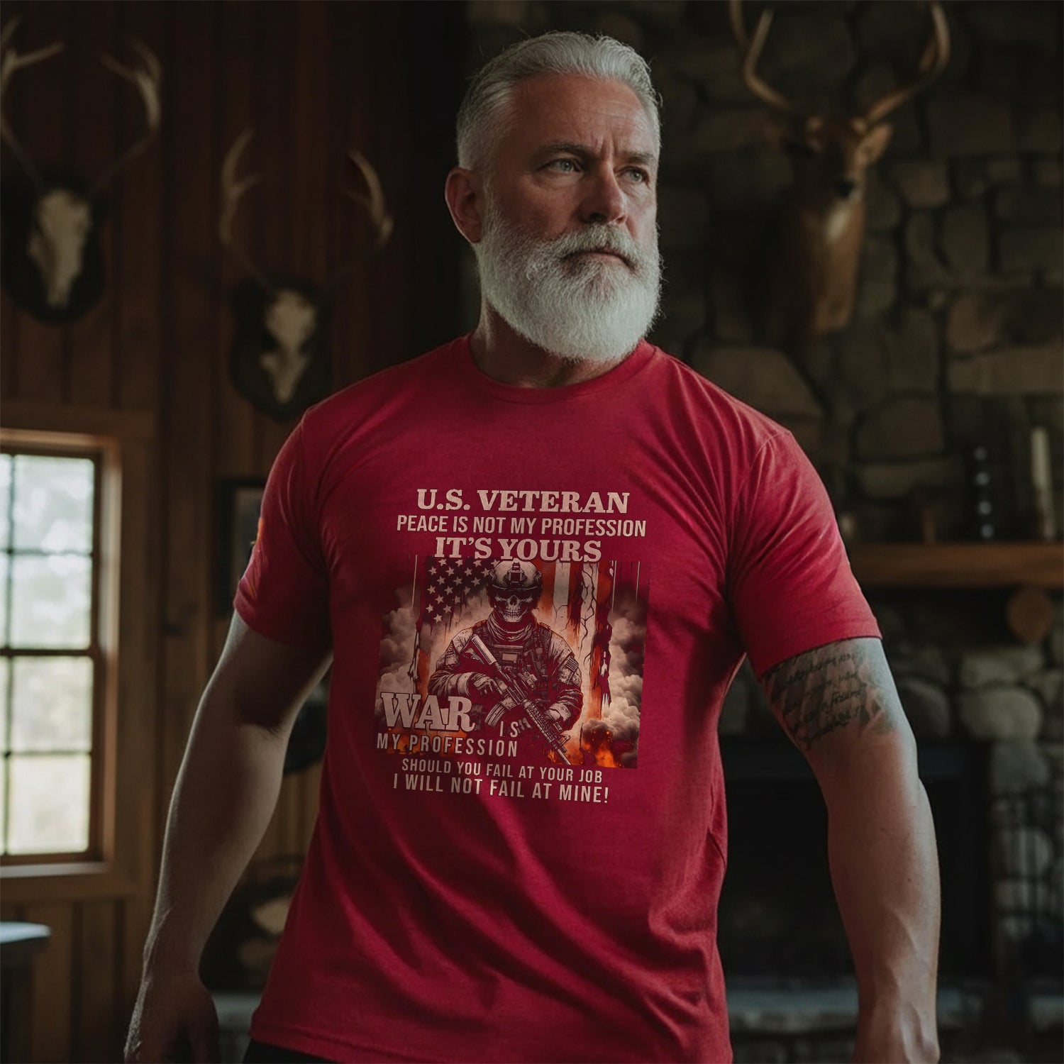 US Veteran Peace Is Not My Profession War Is My Profession I Will Not Fail T-Shirt Secondary image