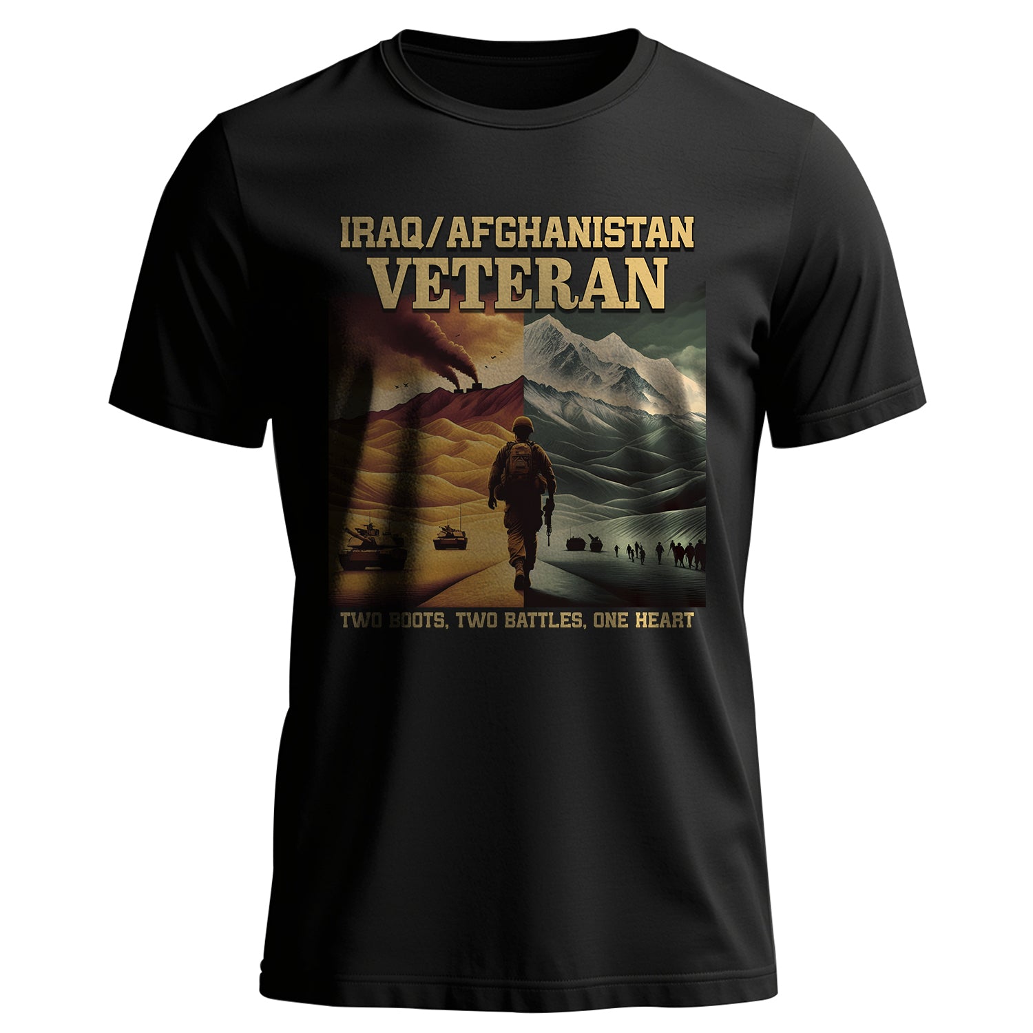 Iraq Afghanistan Veteran Two Boots Two T-Shirt