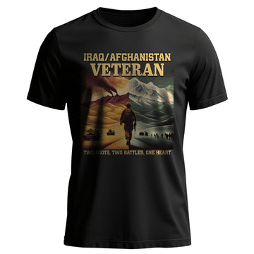Iraq Afghanistan Veteran Two Boots Two T-Shirt