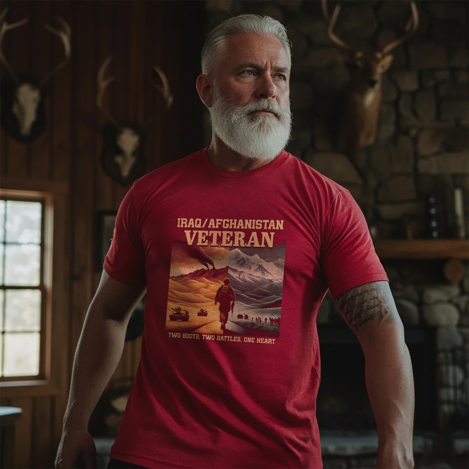 Iraq Afghanistan Veteran Two Boots Two T-Shirt Secondary image