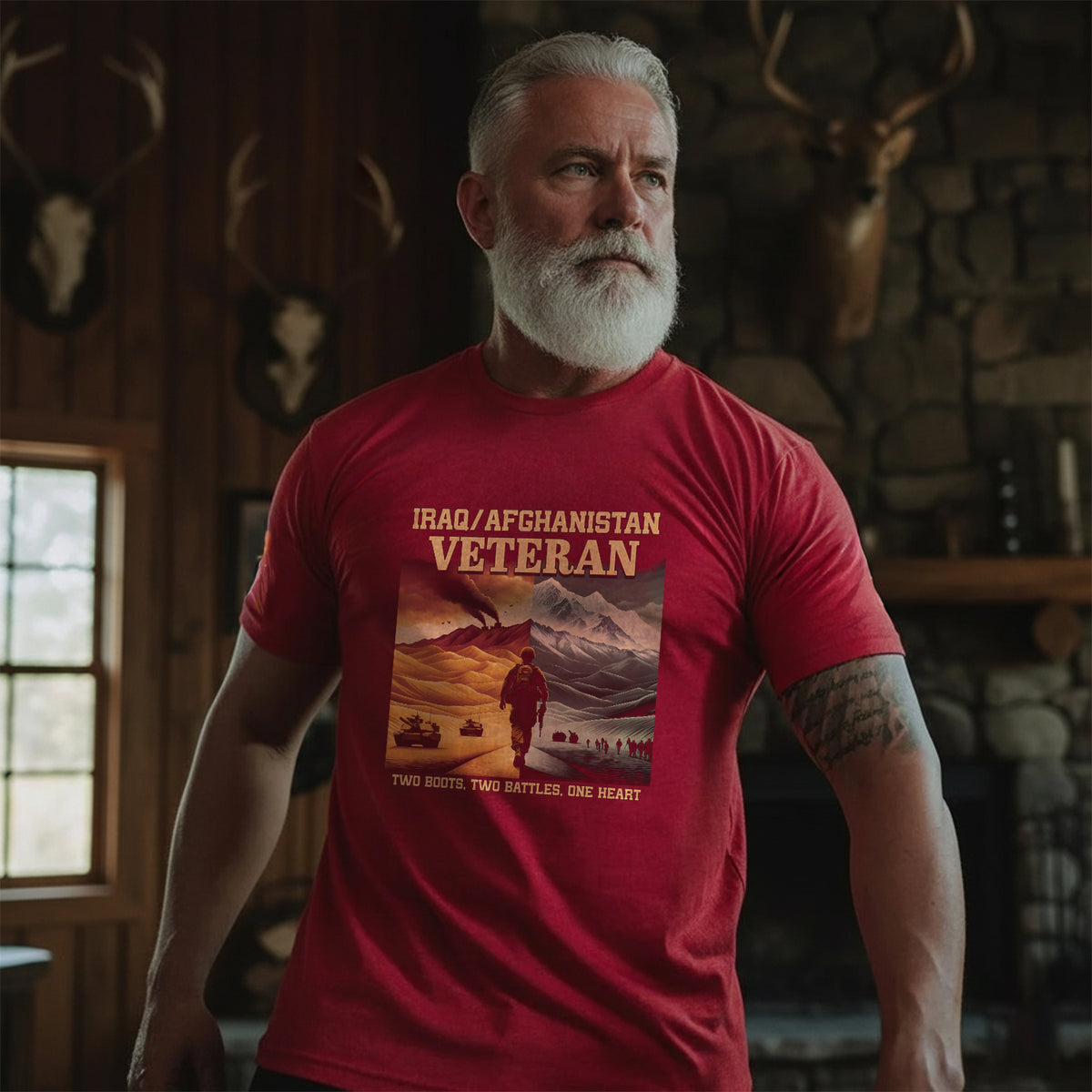 Iraq Afghanistan Veteran Two Boots Two T-Shirt