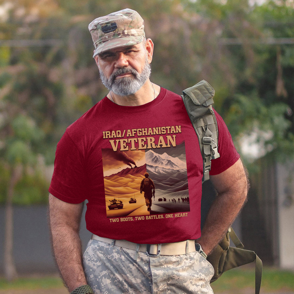 Iraq Afghanistan Veteran Two Boots Two T-Shirt