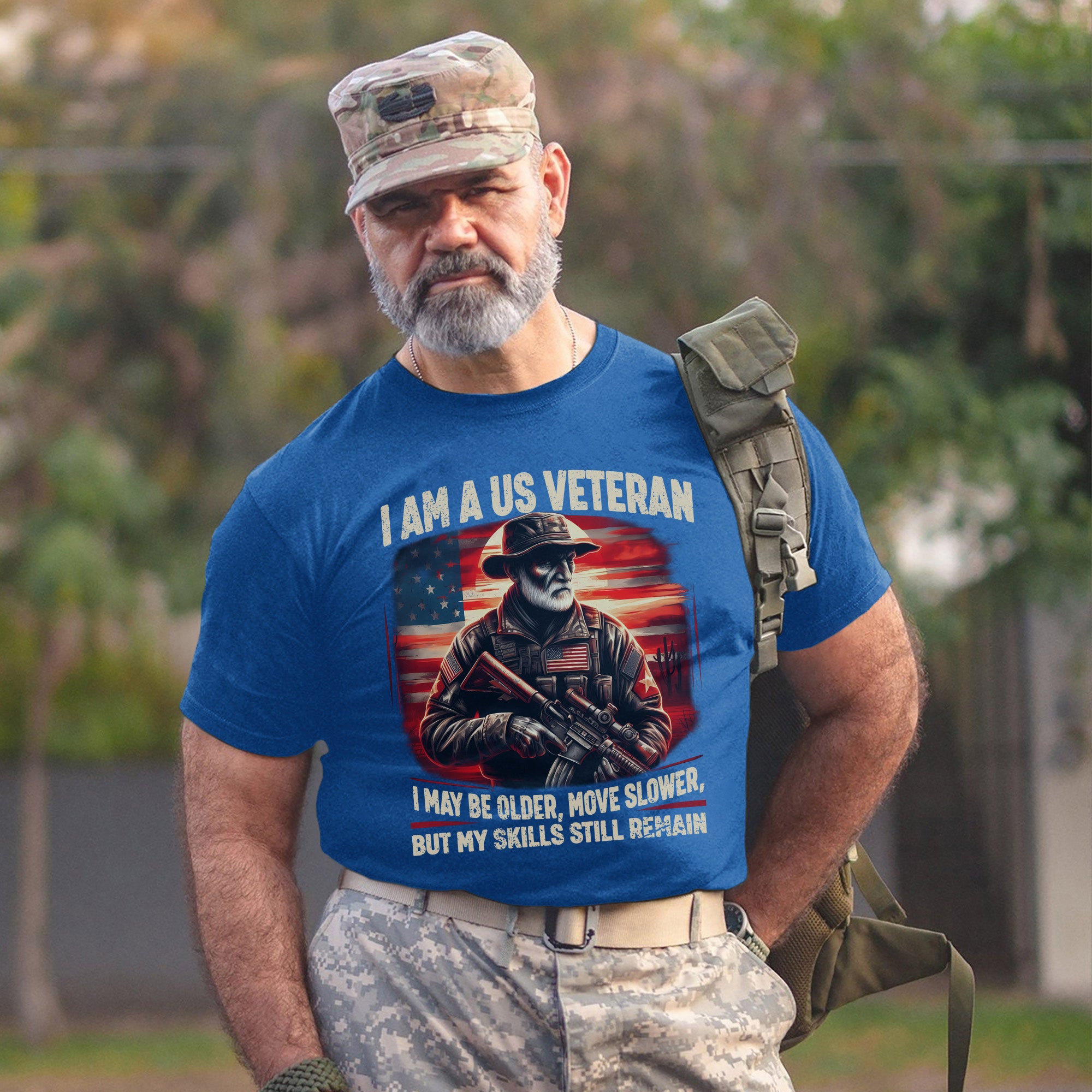 I Am a US Veteran I May Be Older Move Slower but My Skills Remain Strong Military Pride T-Shirt