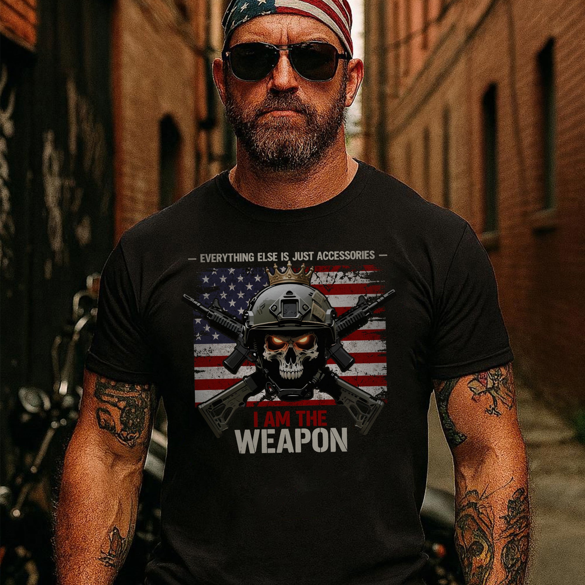 I Am the Weapon Everything Else Is Just Accessories US Military Veteran Pride T-Shirt