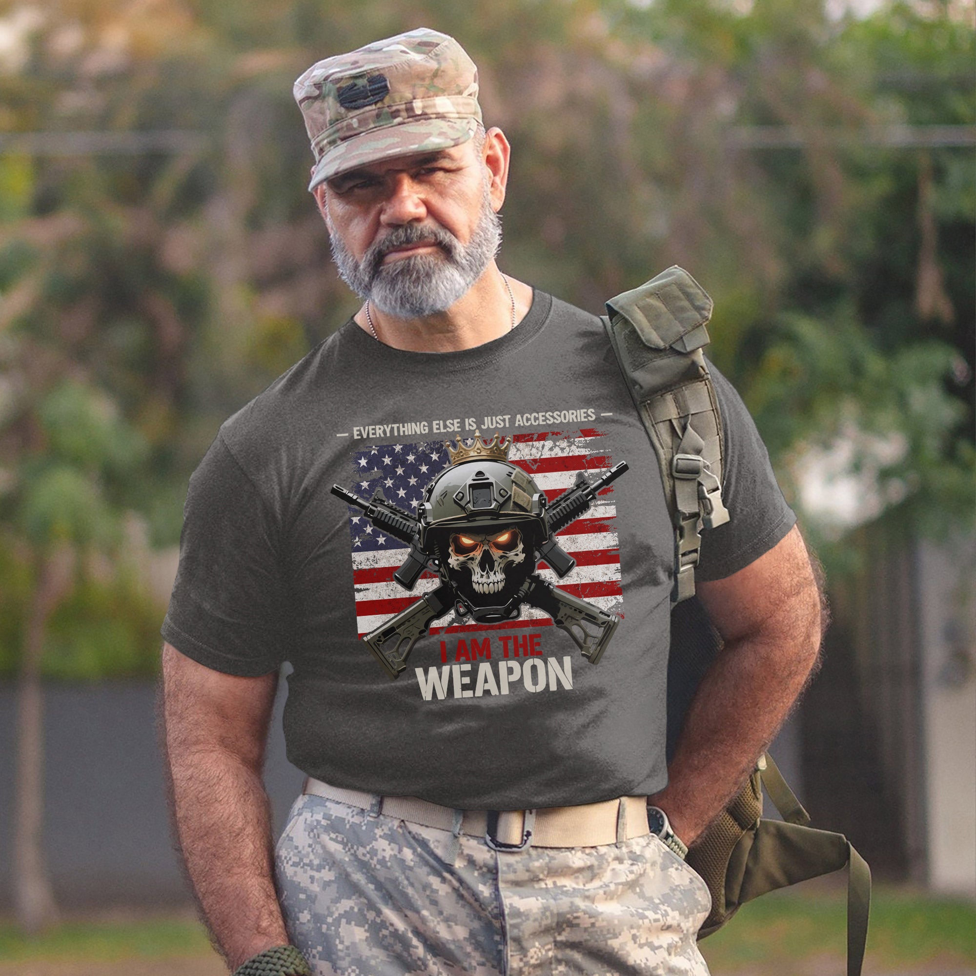 I Am the Weapon Everything Else Is Just Accessories US Military Veteran Pride T-Shirt