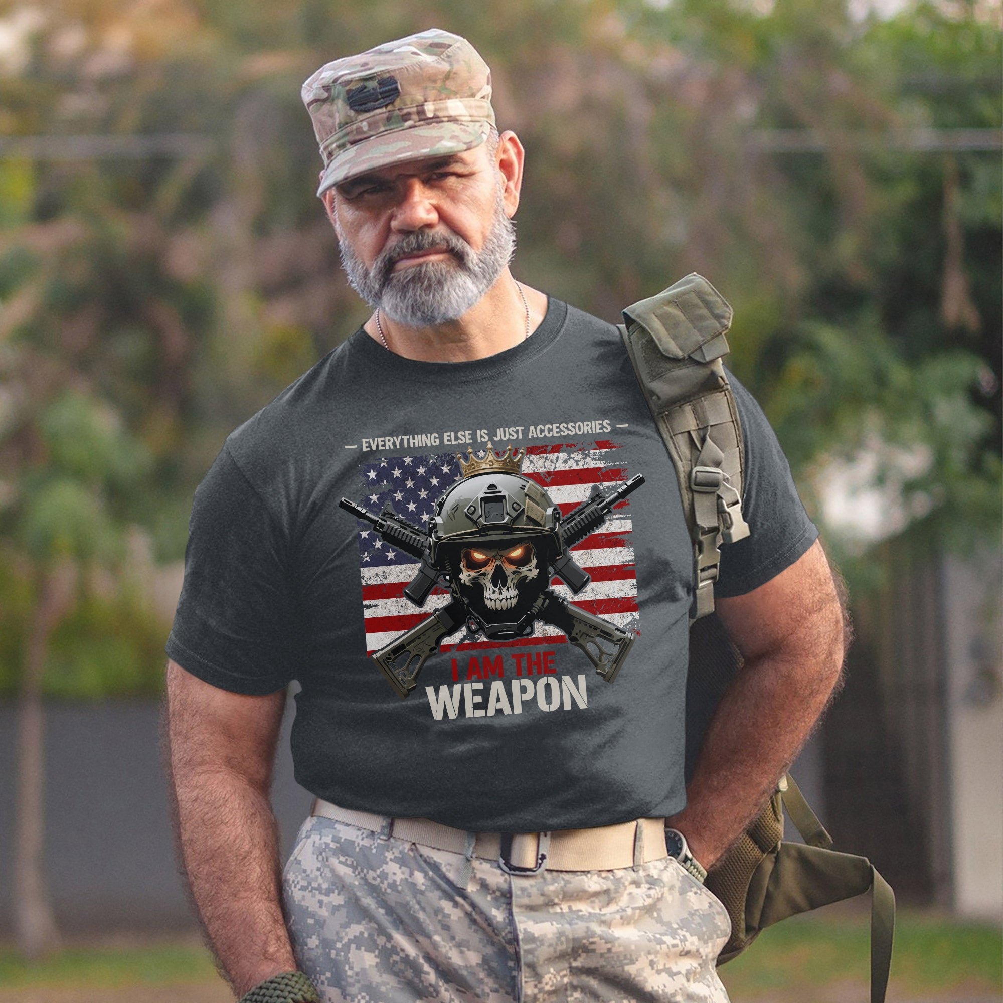 I Am the Weapon Everything Else Is Just Accessories US Military Veteran Pride T-Shirt
