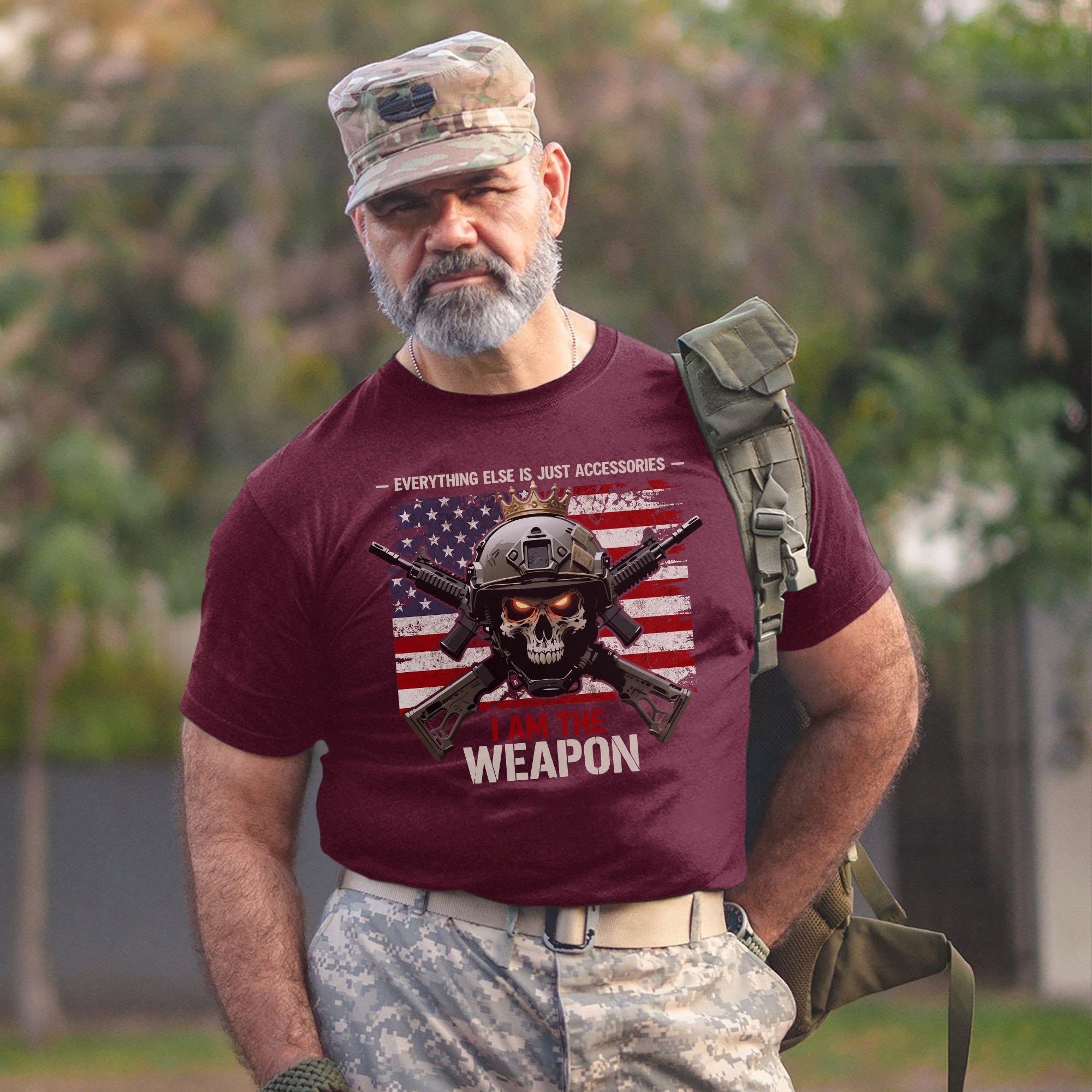 I Am the Weapon Everything Else Is Just Accessories US Military Veteran Pride T-Shirt