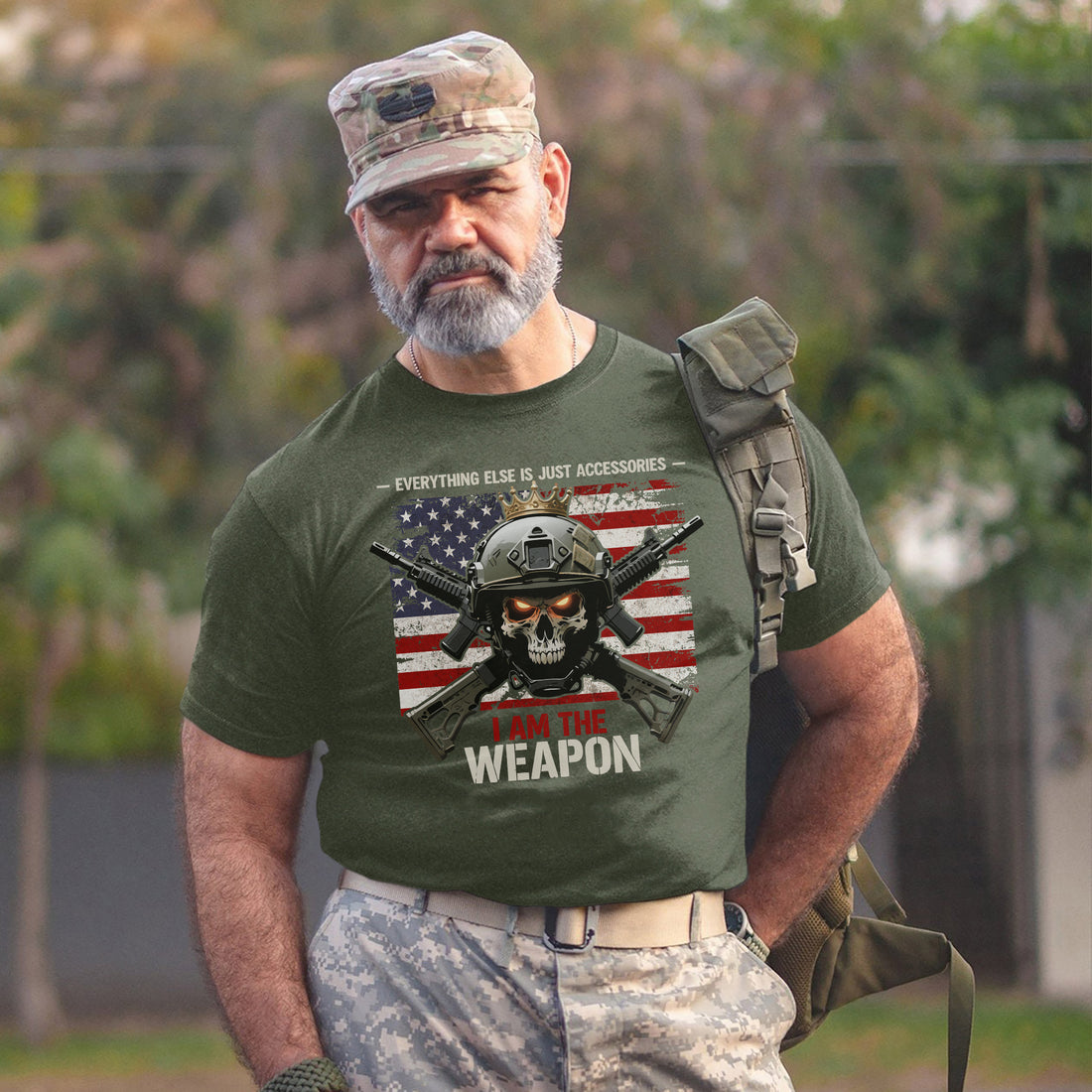 I Am the Weapon Everything Else Is Just Accessories US Military Veteran Pride T-Shirt