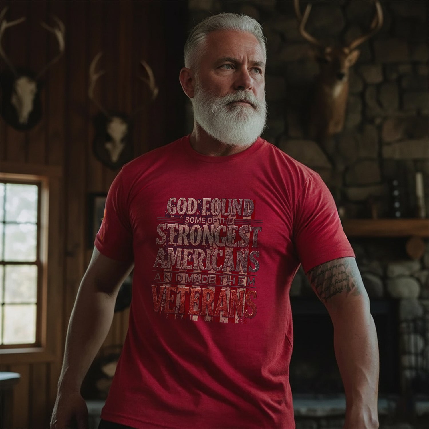 God Found Some of the Strongest Americans and Made Them Veterans T-Shirt Secondary image