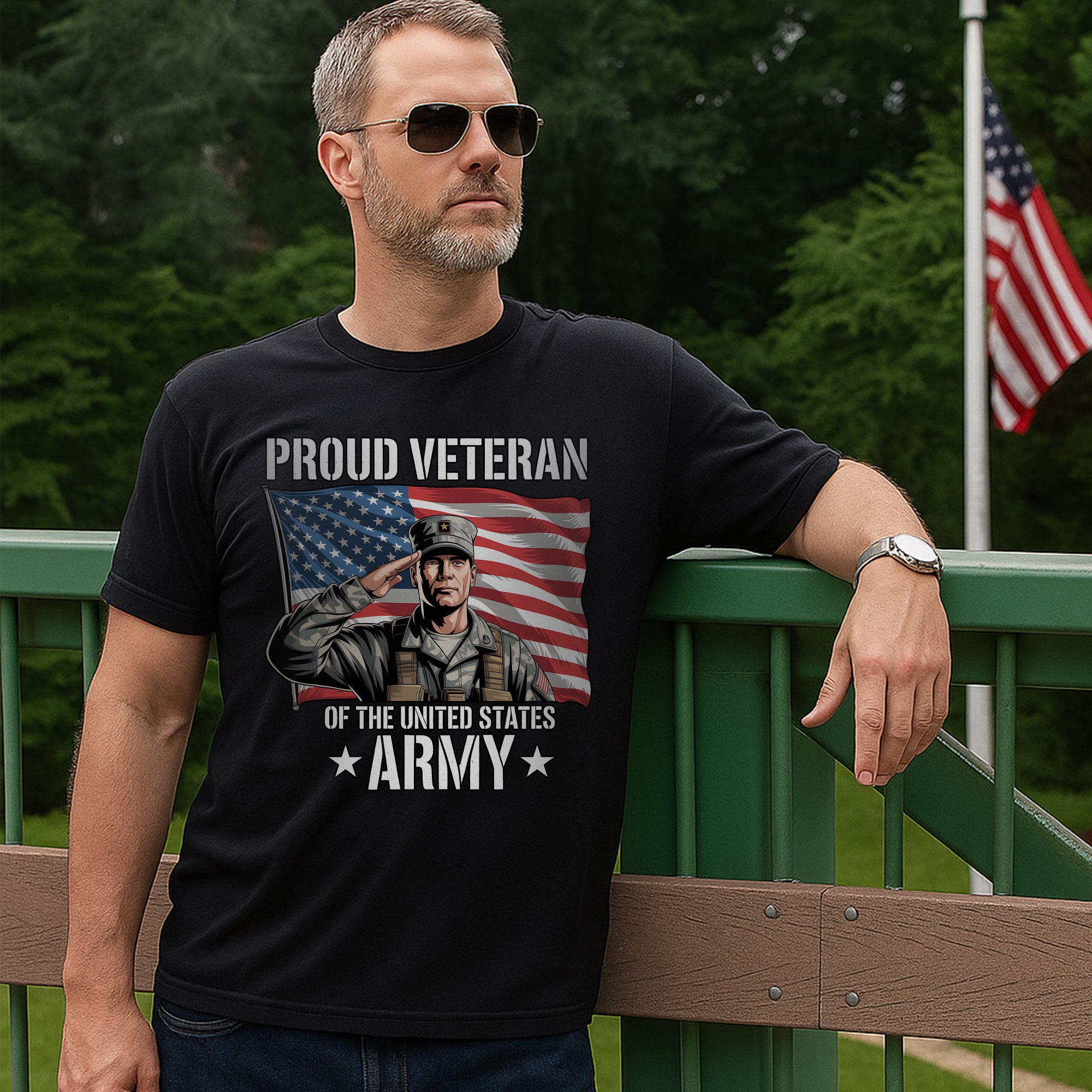 Proud Veteran of the US Army Military Service Patriotic Pride T-Shirt