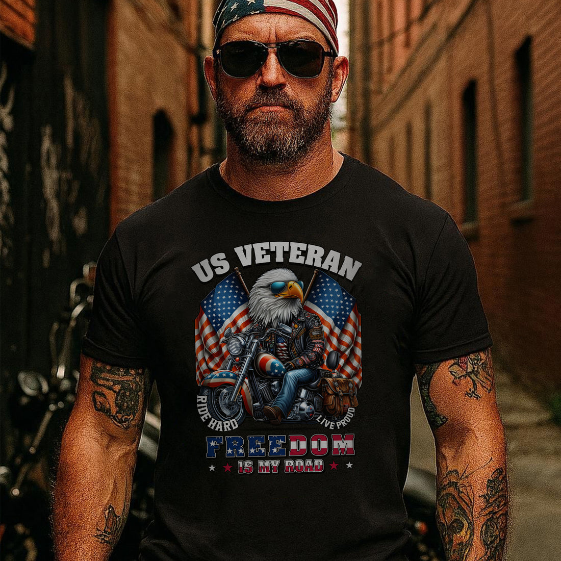 Veteran Freedom Is My Road Proud US Military Patriotic Pride T-Shirt