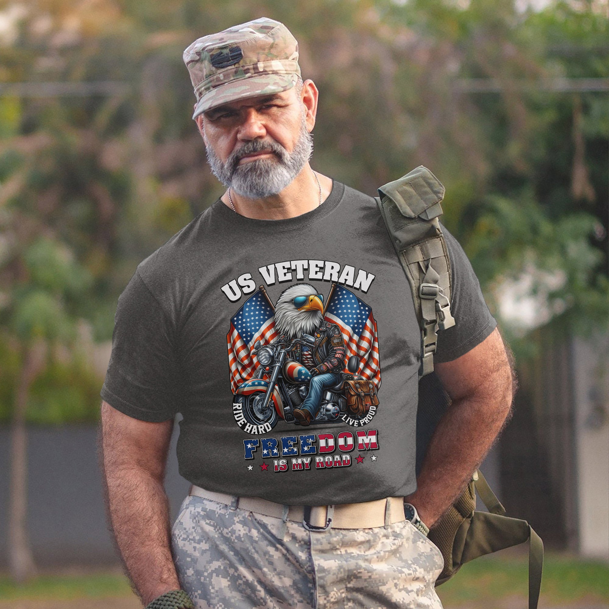 Veteran Freedom Is My Road Proud US Military Patriotic Pride T-Shirt